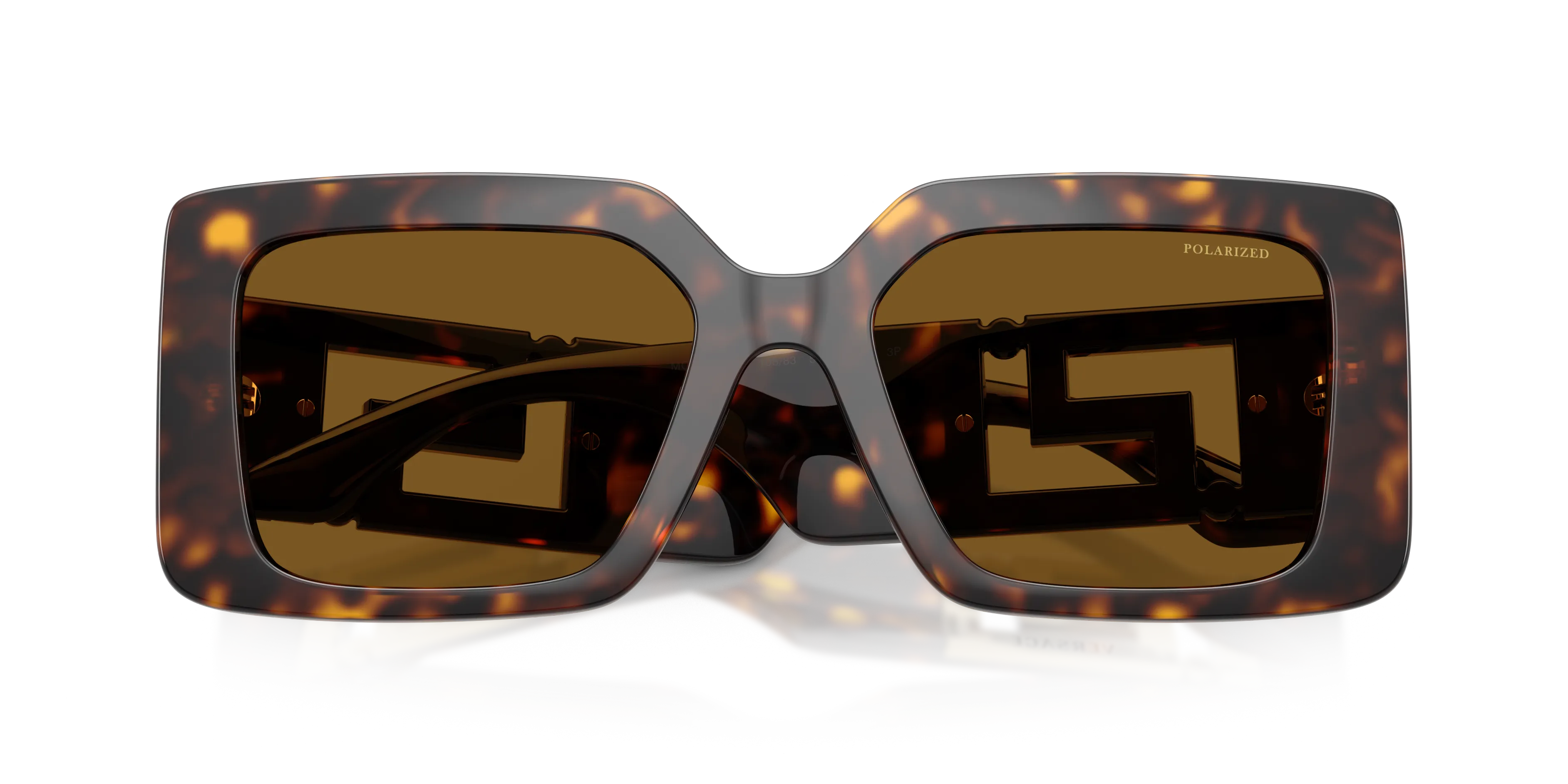 Versace VE4505U 108/83 Occhiali da sole Iniettato Tartaruga Marrone Squadrata Polarizzata - immagine 2