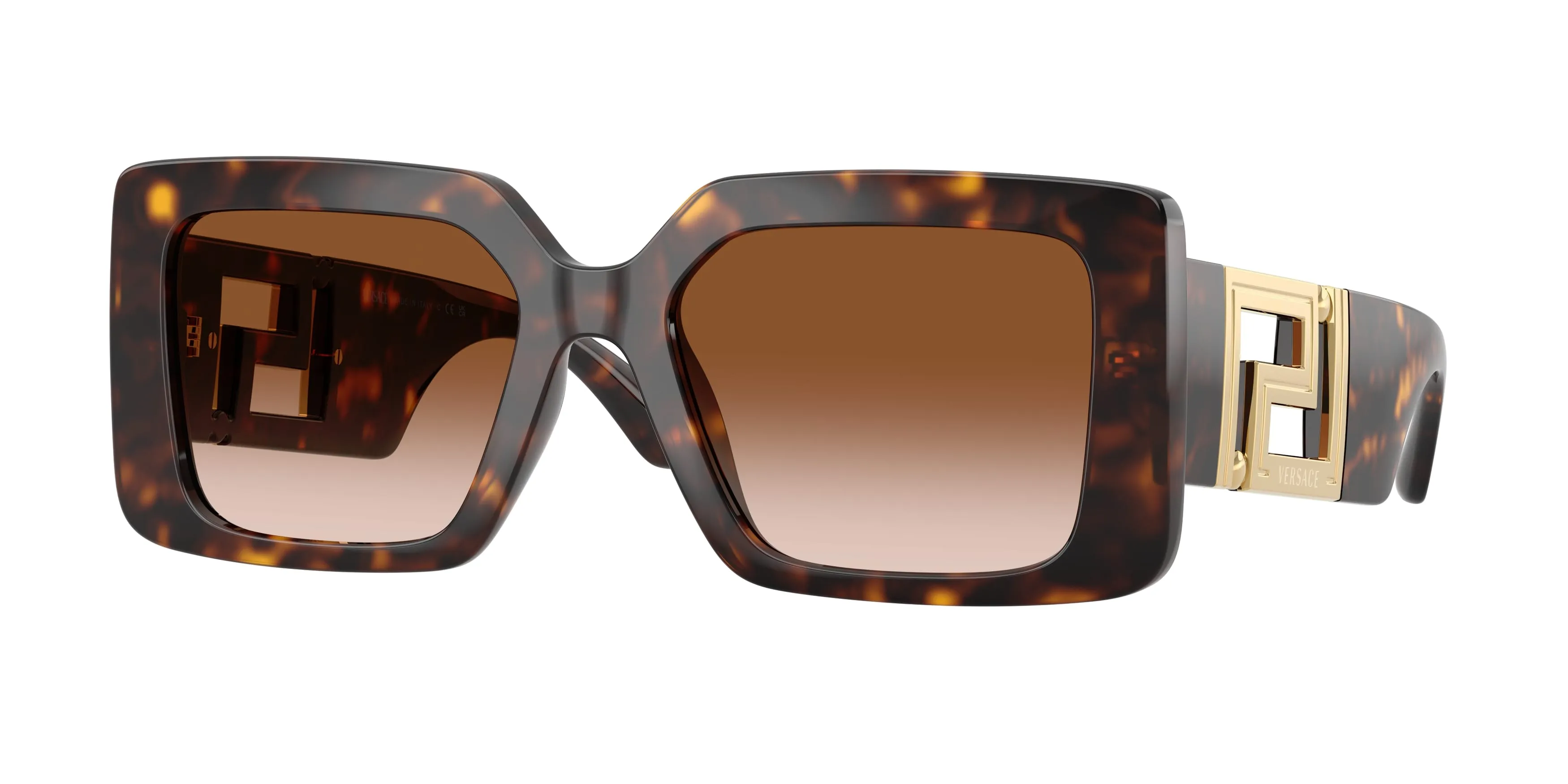 Versace VE4505U 108/13 Occhiali da sole Iniettato Tartaruga Marrone Squadrata Normale Sfumato - immagine 1
