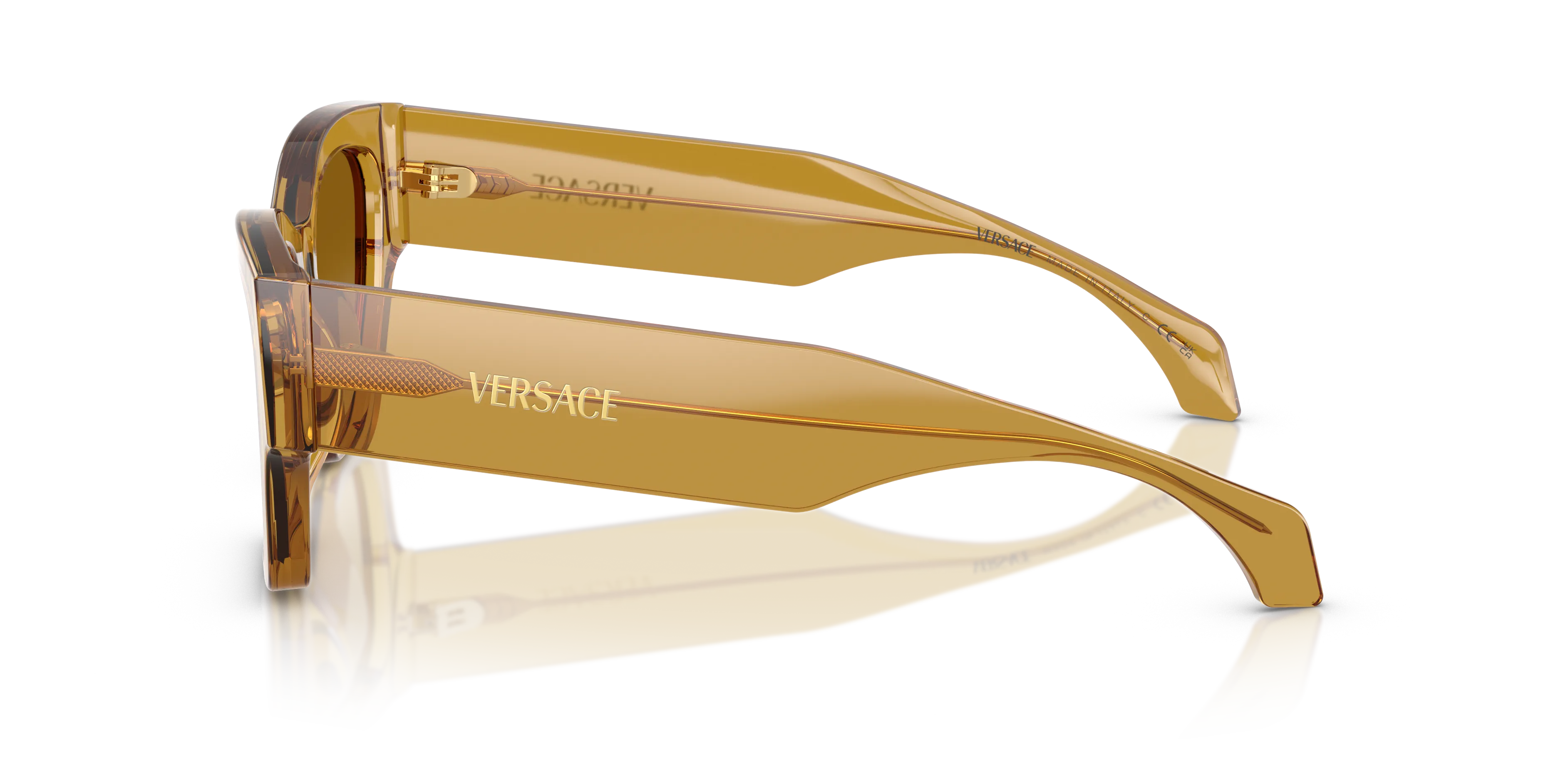 Versace VE4492U 53472L Occhiali da sole Acetato Giallo Giallo Squadrata Normale Sfumato - immagine 4