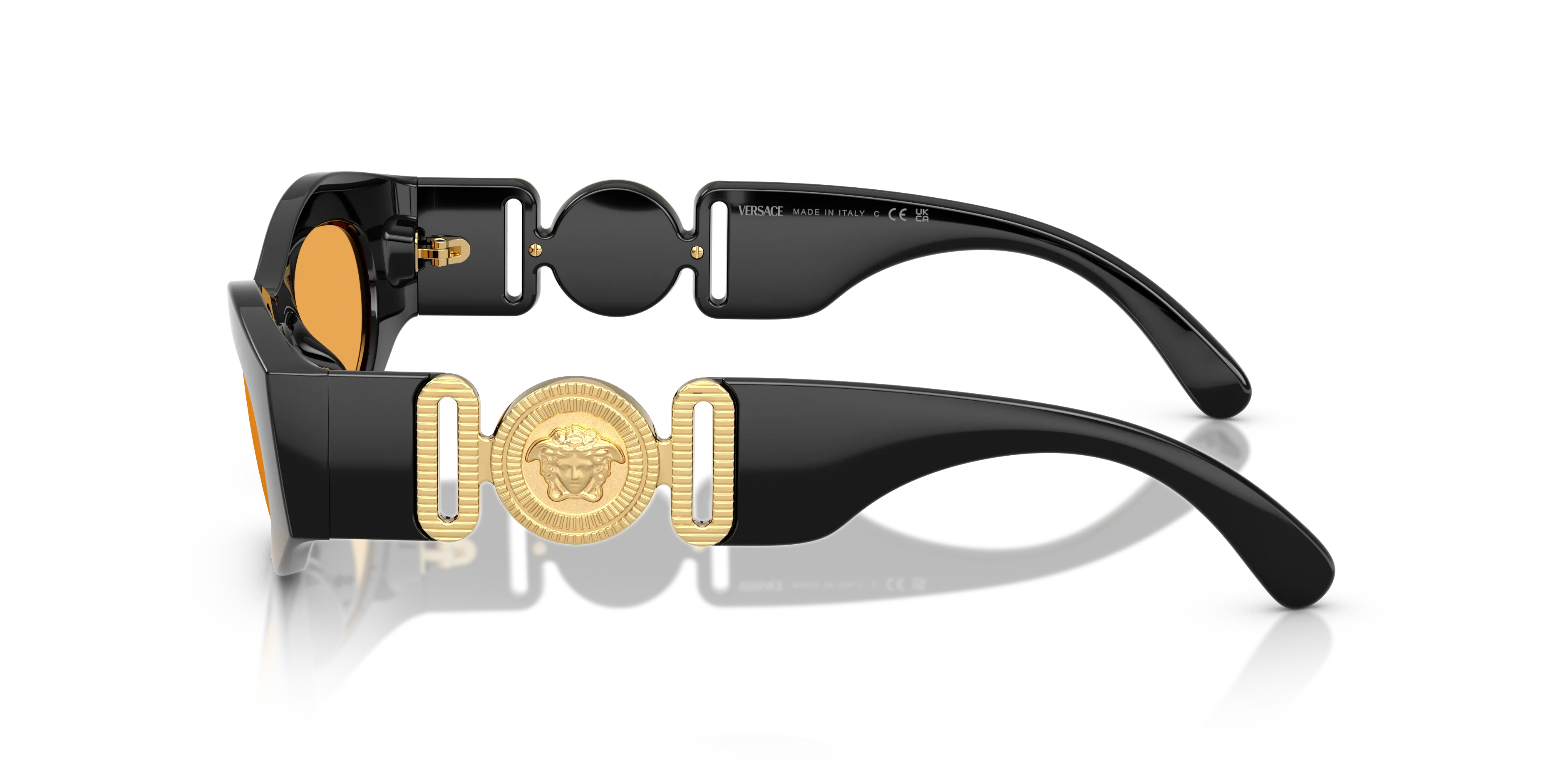Versace VE4480U GB1/7 Occhiali da sole Iniettato Nero Arancione Cat Eye Normale - immagine 4