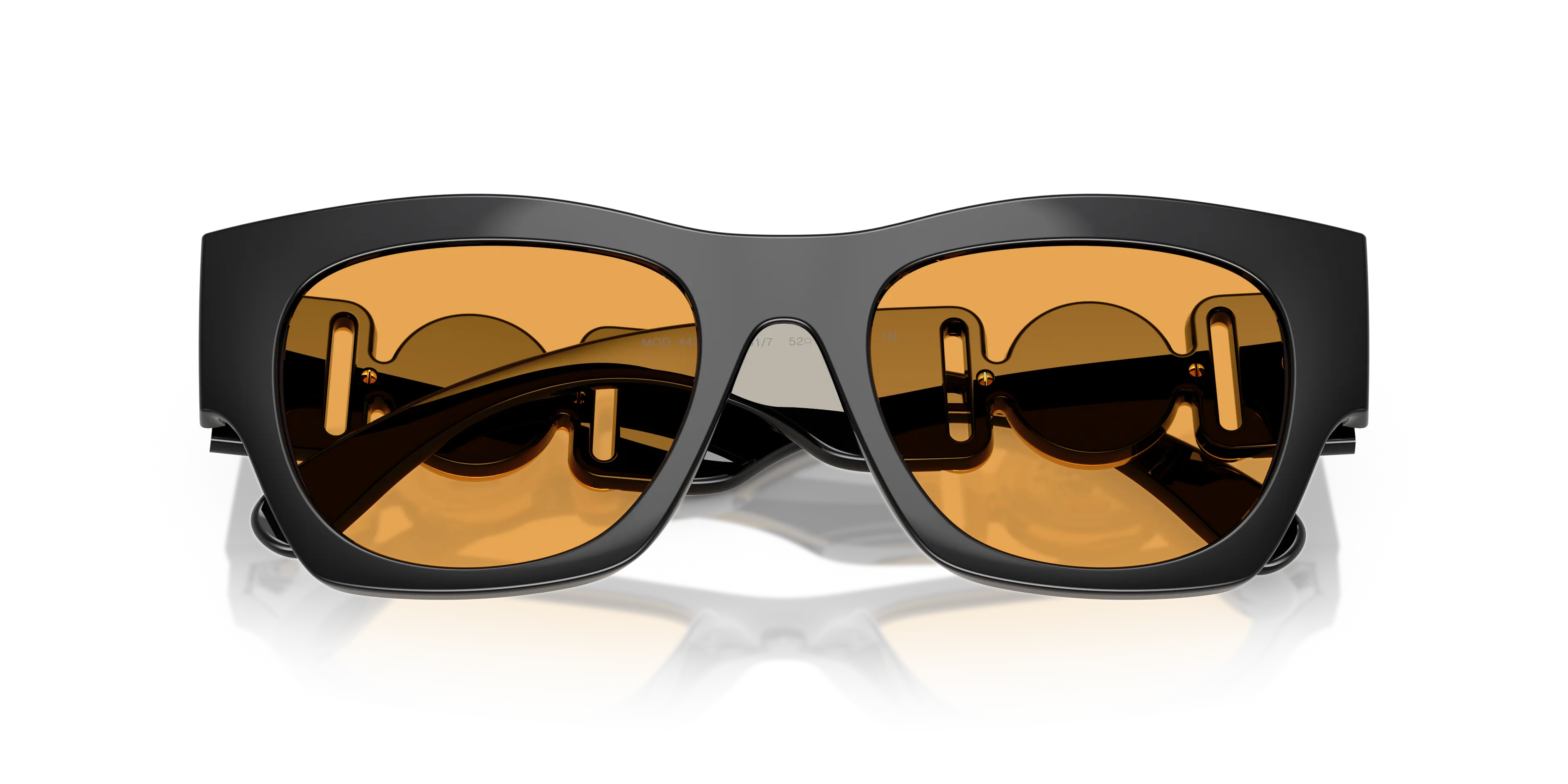 Versace VE4479U GB1/7 Occhiali da sole Iniettato Nero Arancione Squadrata Normale - immagine 2