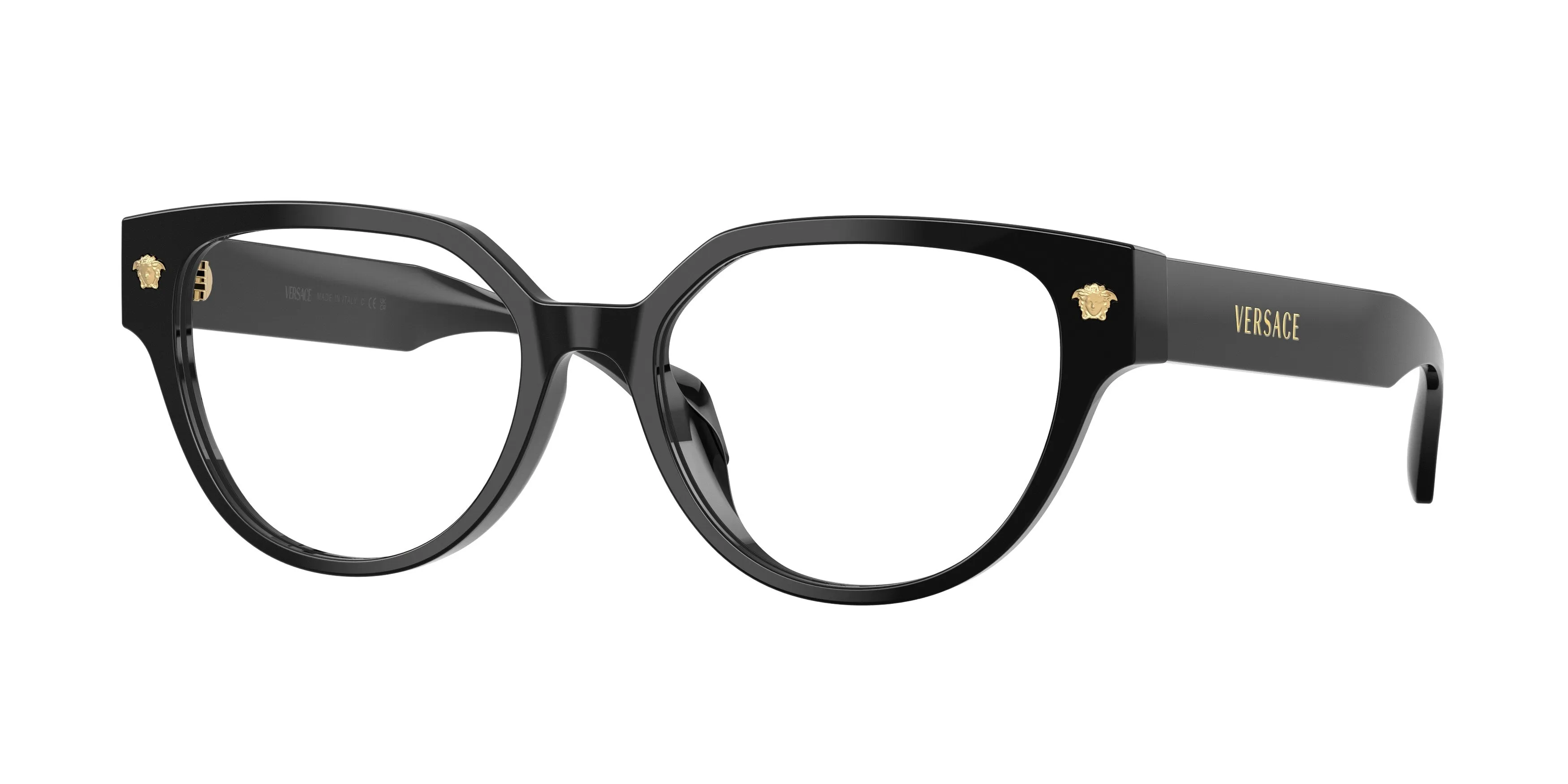 Versace VE3394D GB1 Montature da vista Acetato Nero Trasparente Cat Eye Normale - immagine 1