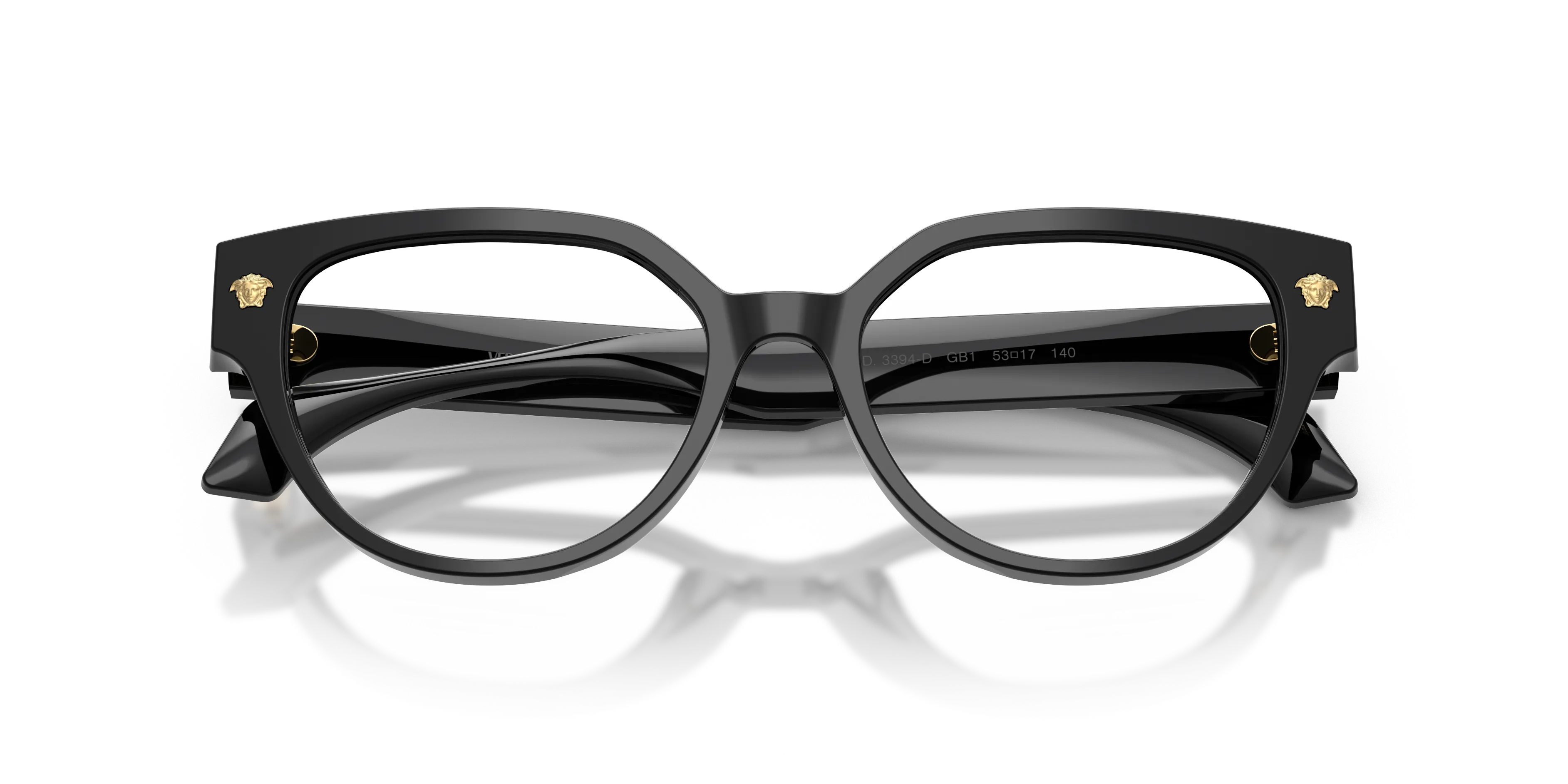 Versace VE3394D GB1 Montature da vista Acetato Nero Trasparente Cat Eye Normale - immagine 2