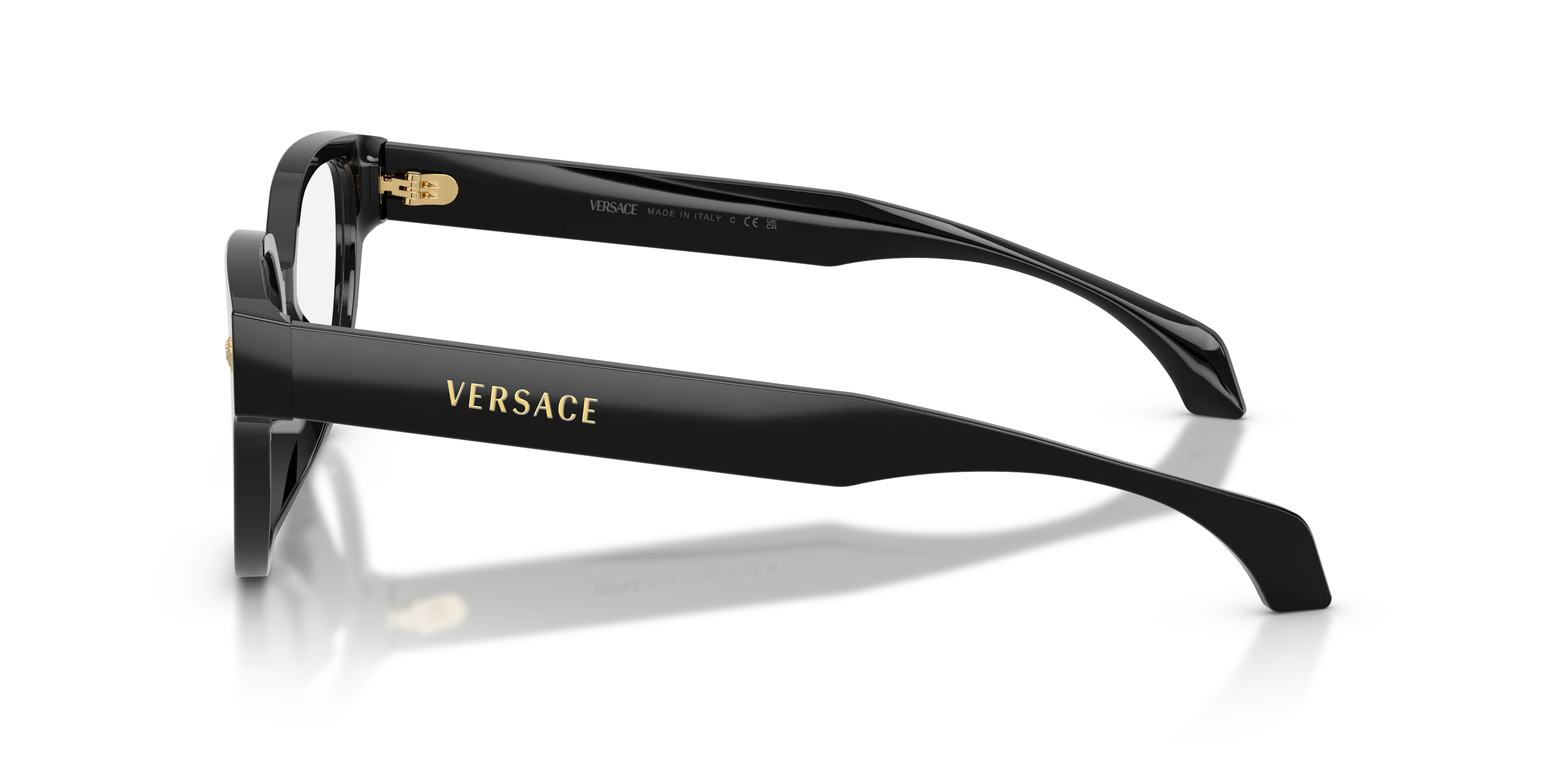 Versace VE3394D GB1 Montature da vista Acetato Nero Trasparente Cat Eye Normale - immagine 4