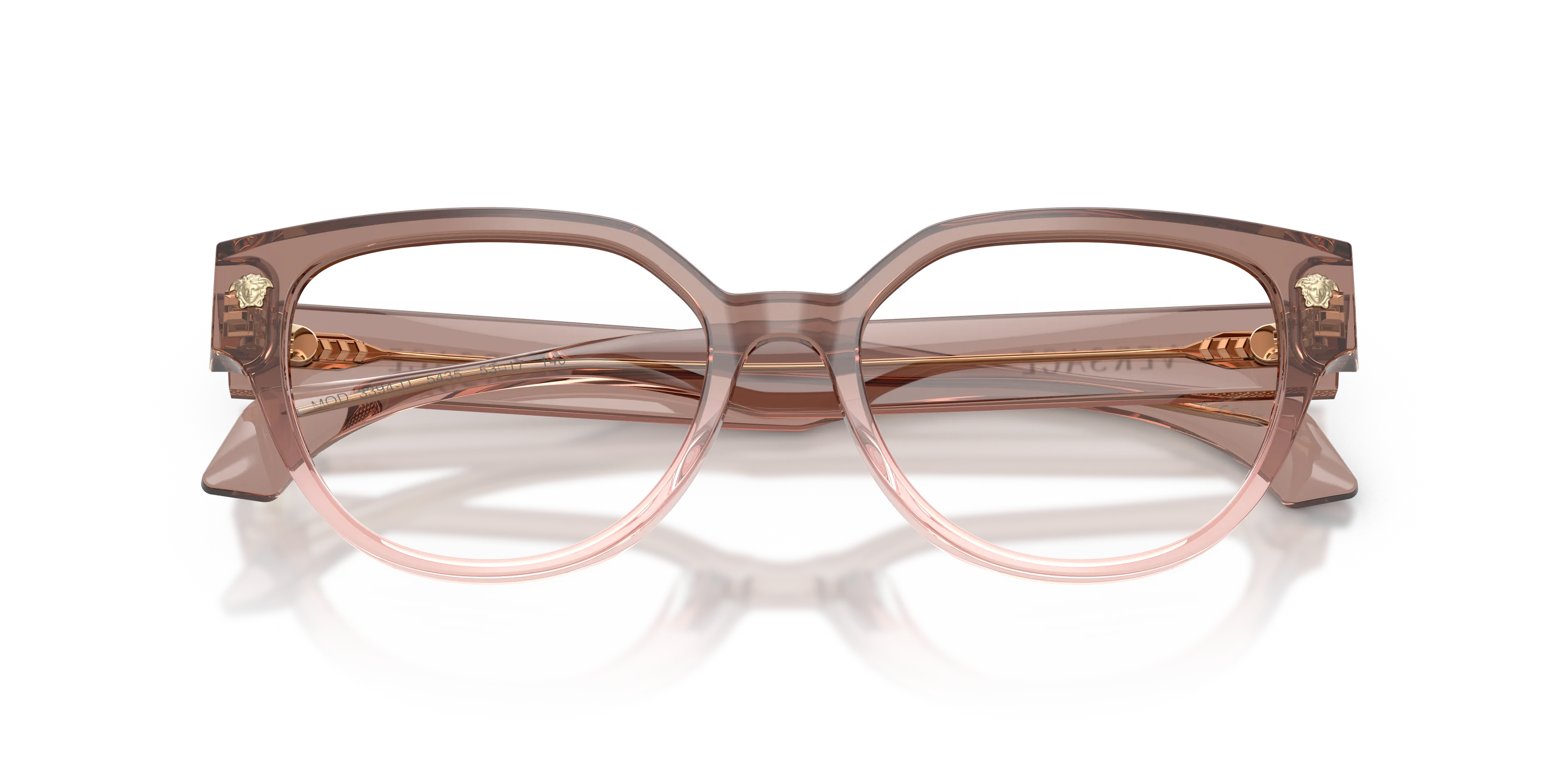 Versace VE3394D 5435 Montature da vista Acetato Marrone Trasparente Cat Eye Normale - immagine 2