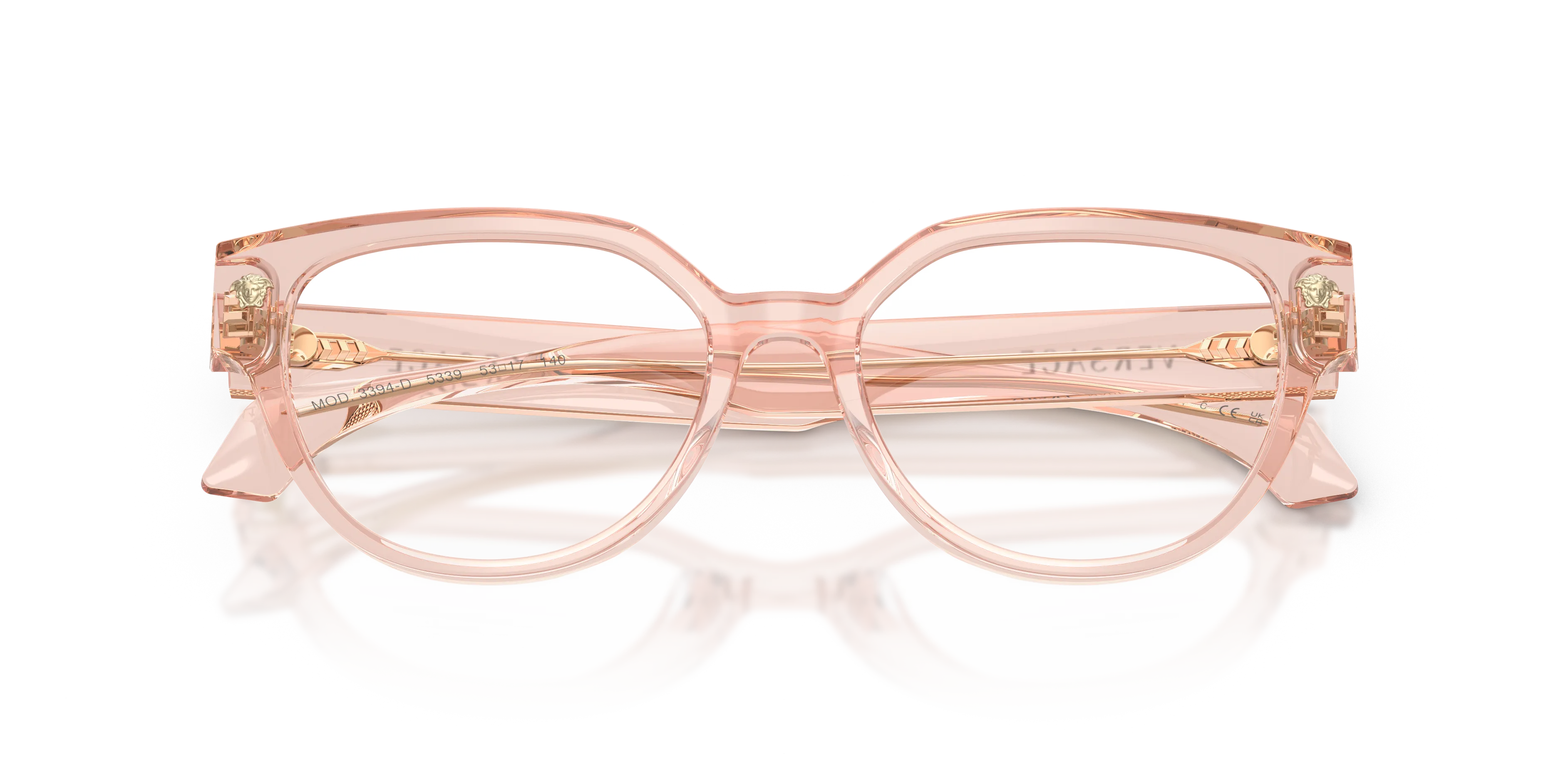 Versace VE3394D 5339 Montature da vista Acetato Rosa Trasparente Cat Eye Normale - immagine 2