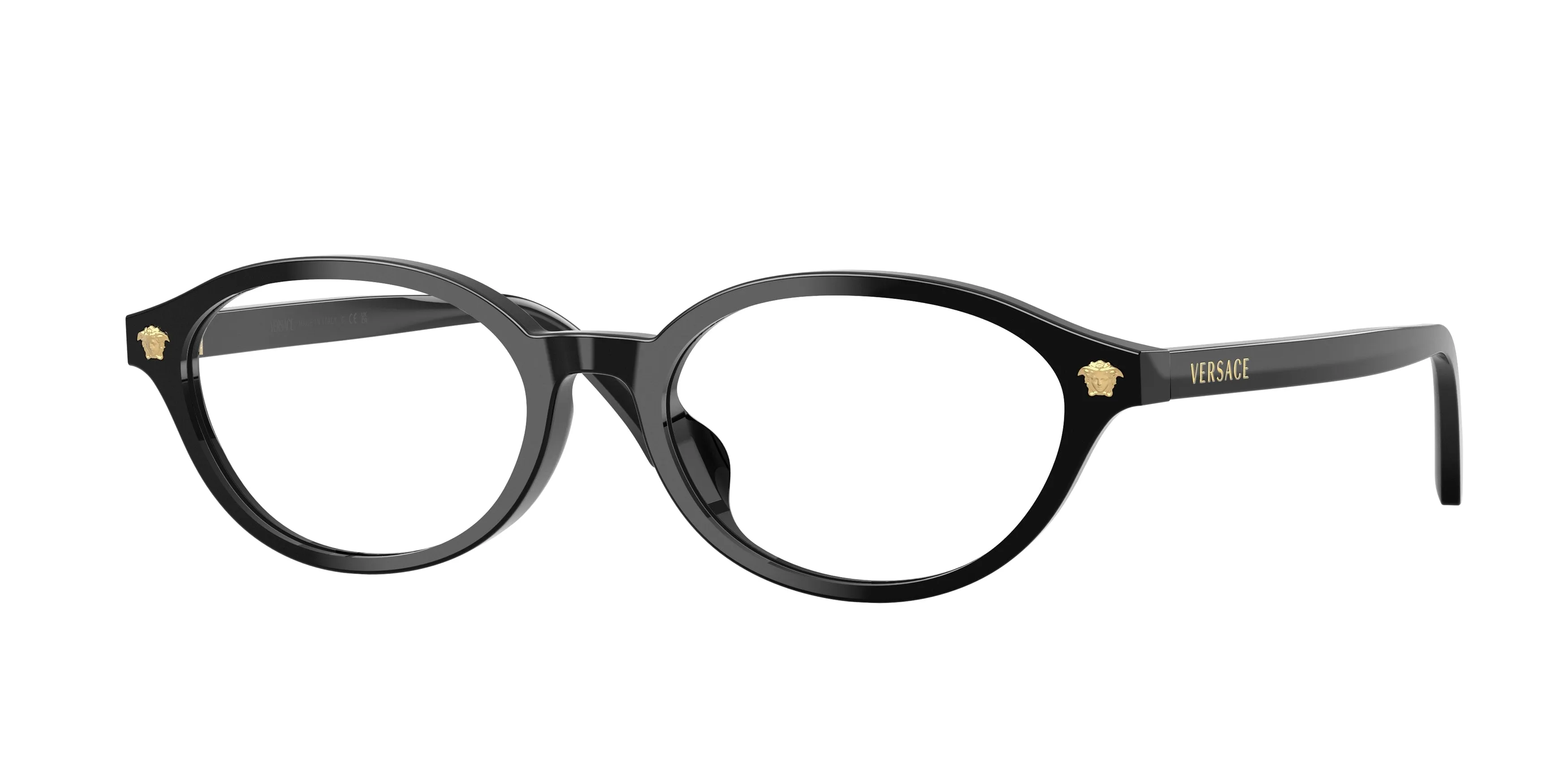 Versace VE3393D GB1 Montature da vista Acetato Nero Trasparente Rotonda Normale - immagine 1