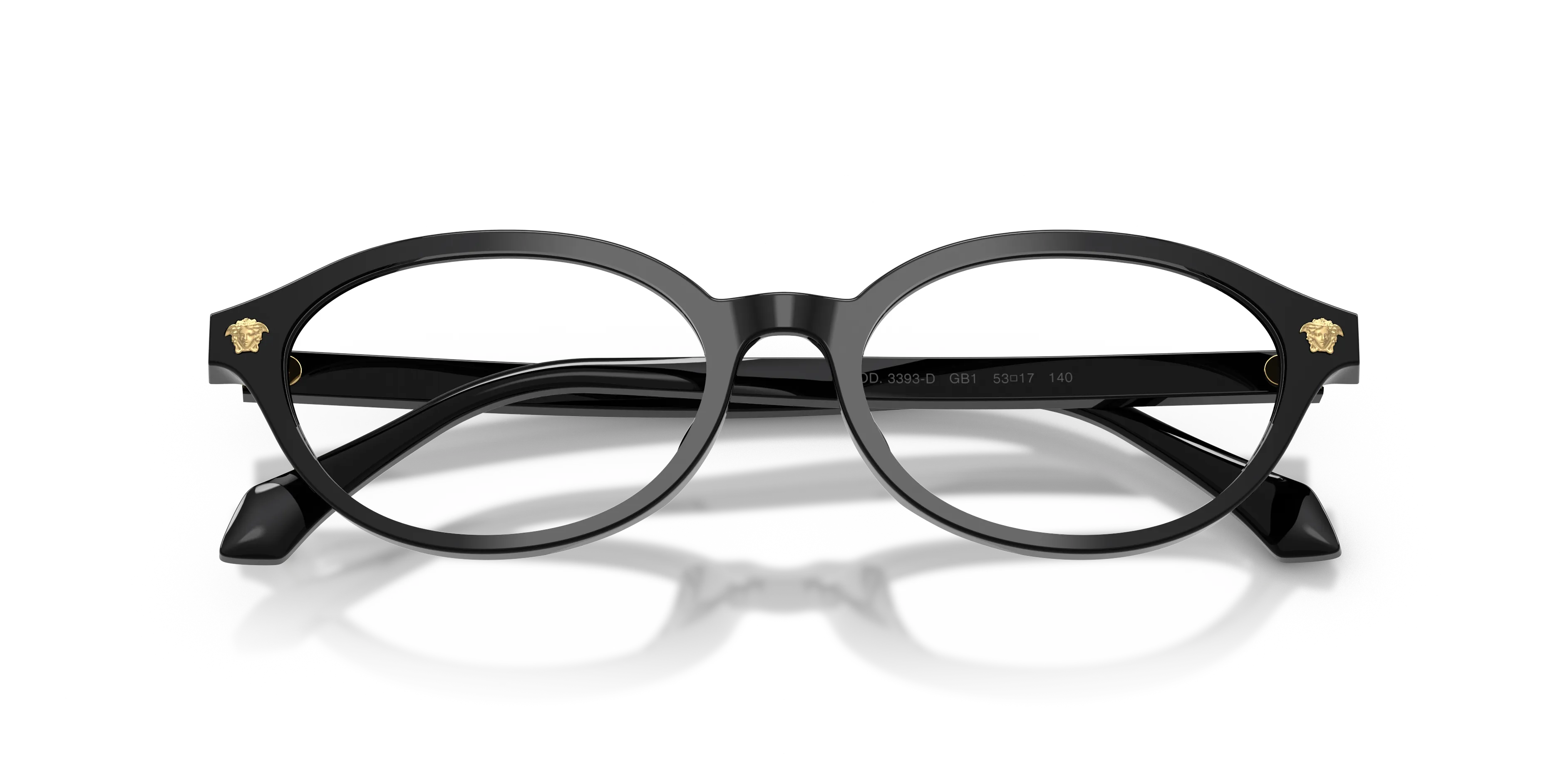 Versace VE3393D GB1 Montature da vista Acetato Nero Trasparente Rotonda Normale - immagine 2