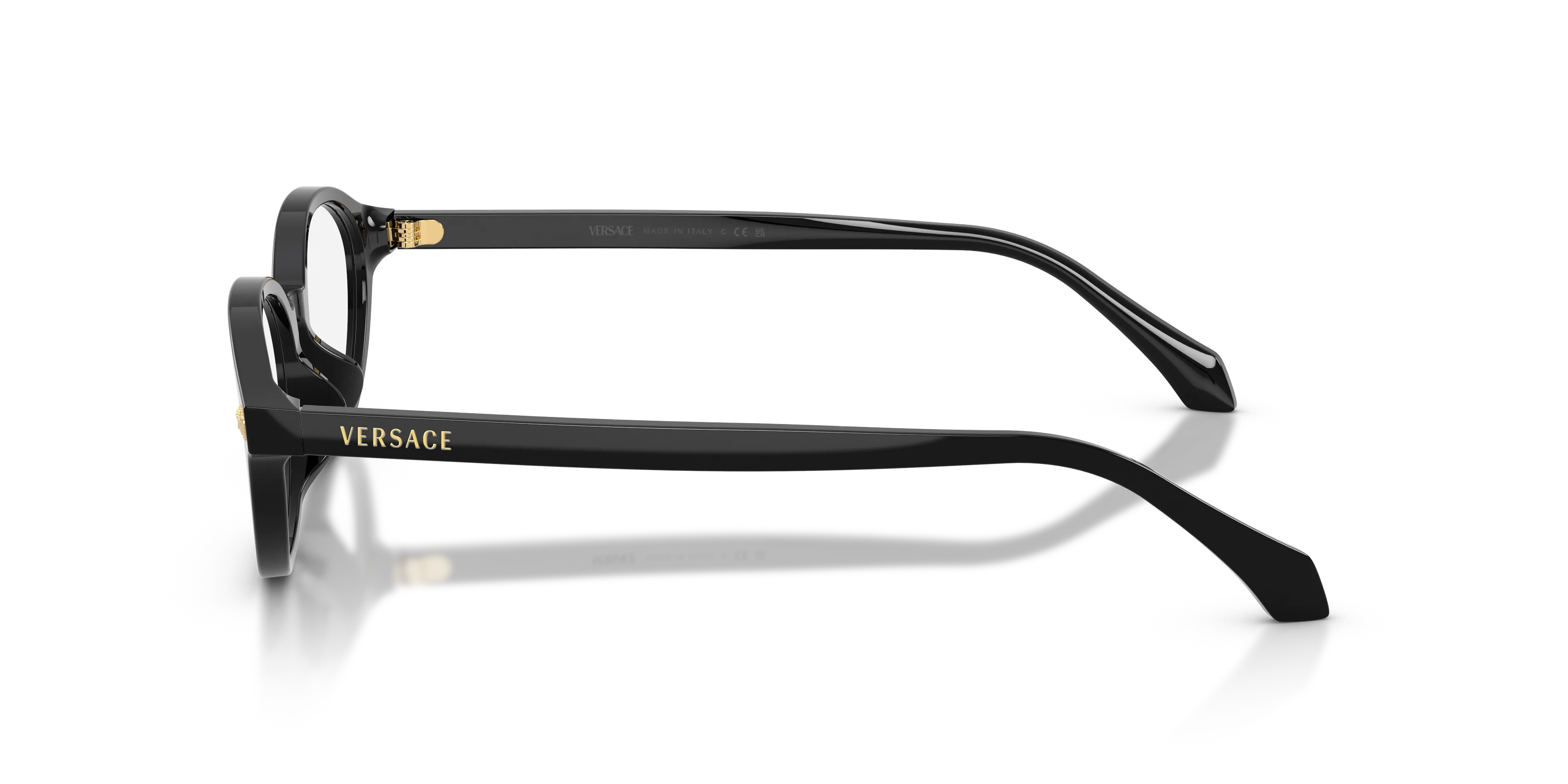 Versace VE3393D GB1 Montature da vista Acetato Nero Trasparente Rotonda Normale - immagine 4