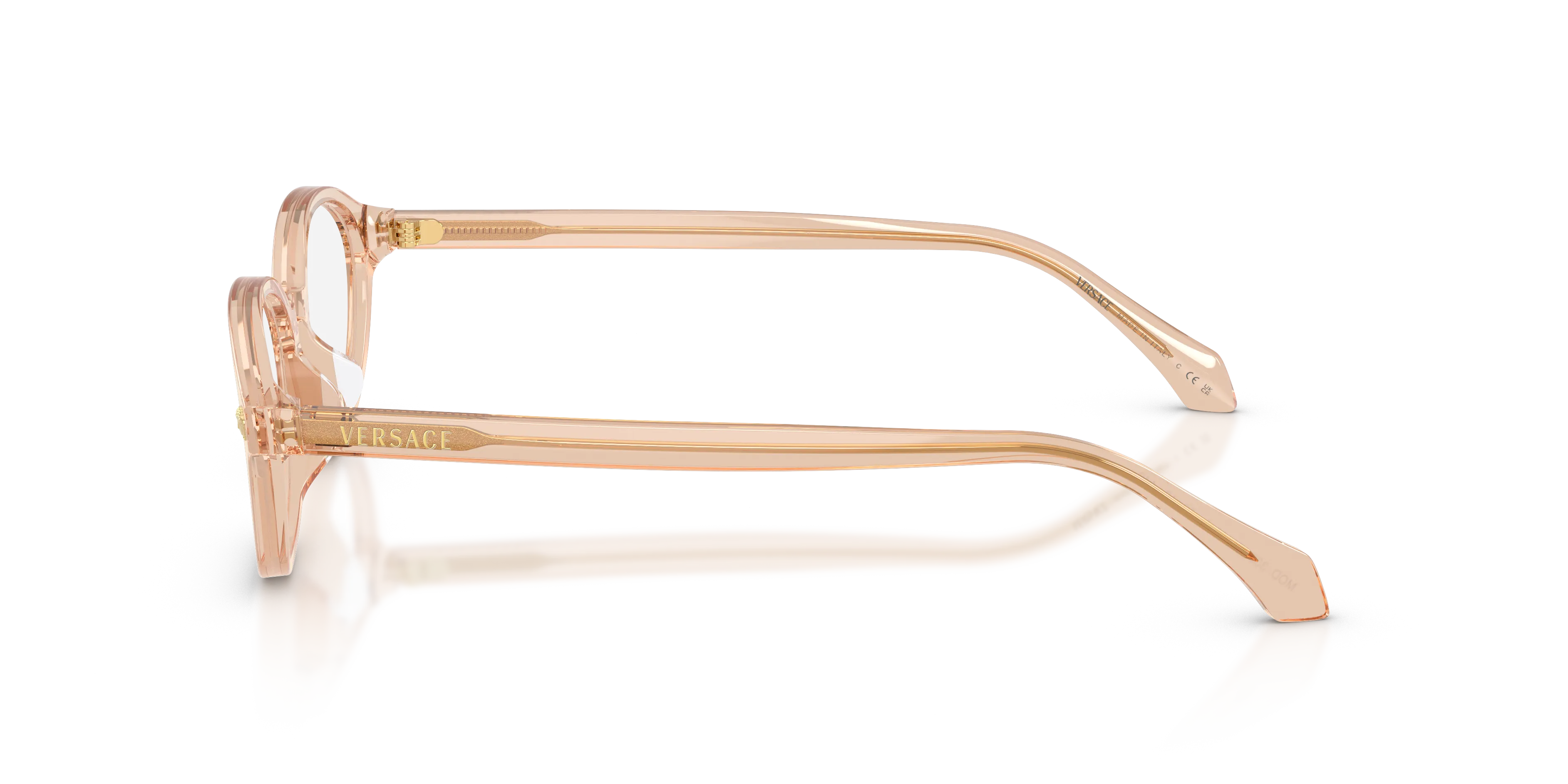 Versace VE3393D 5518 Montature da vista Acetato Marrone Trasparente Rotonda Normale - immagine 4