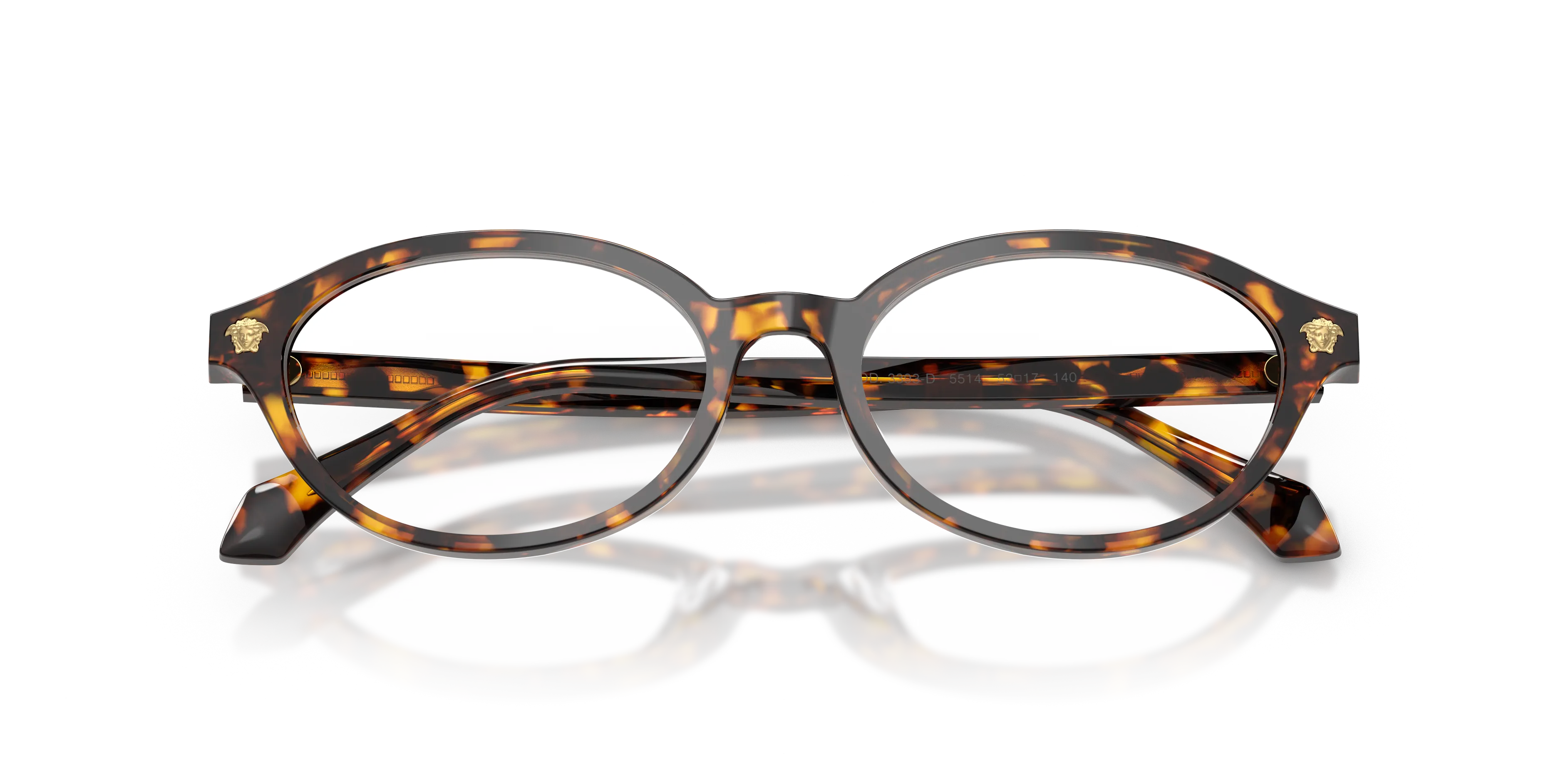 Versace VE3393D 5514 Montature da vista Acetato Tartaruga Trasparente Rotonda Normale - immagine 2
