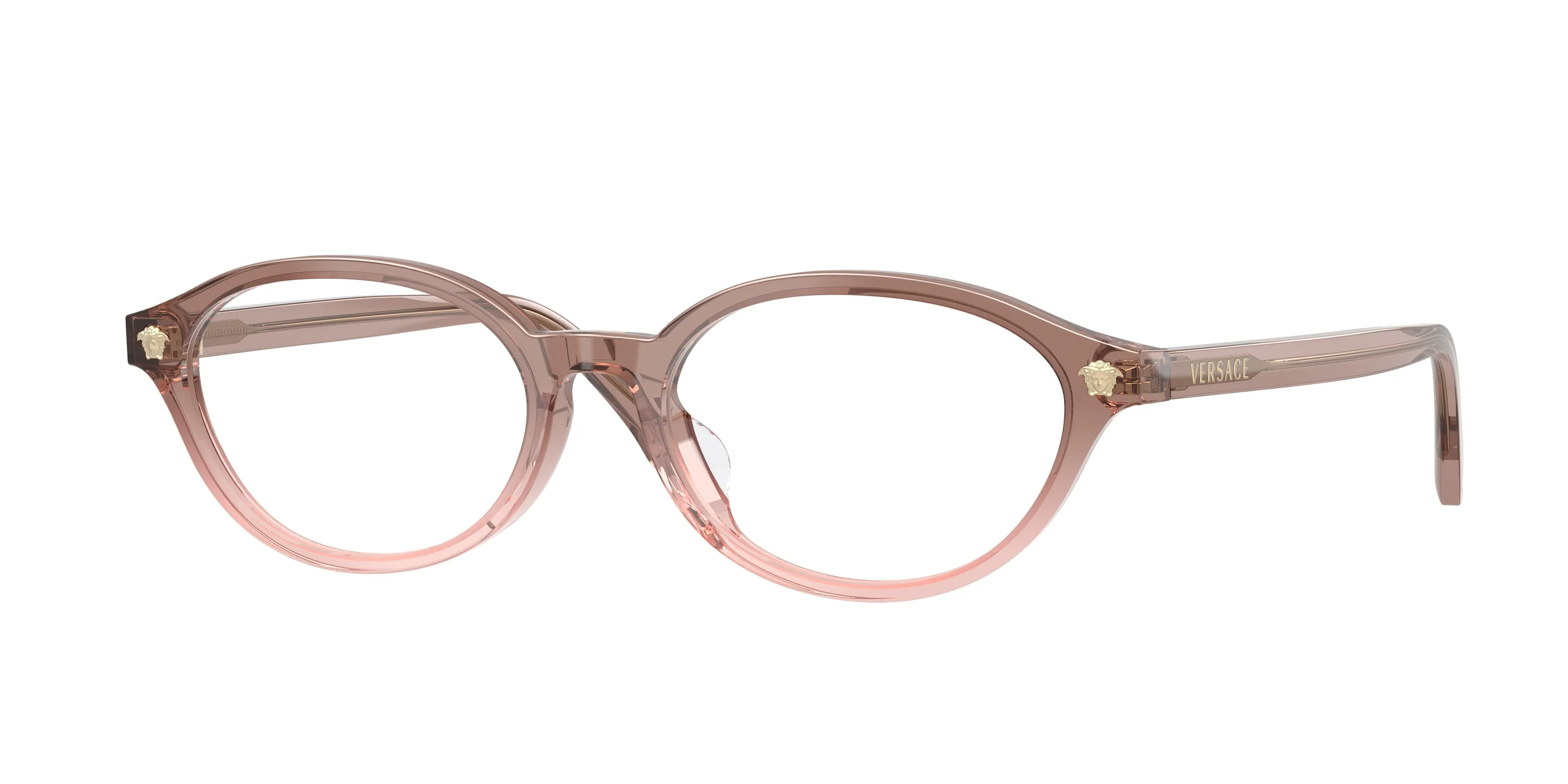 Versace VE3393D 5435 Montature da vista Acetato Marrone Trasparente Rotonda Normale - immagine 1
