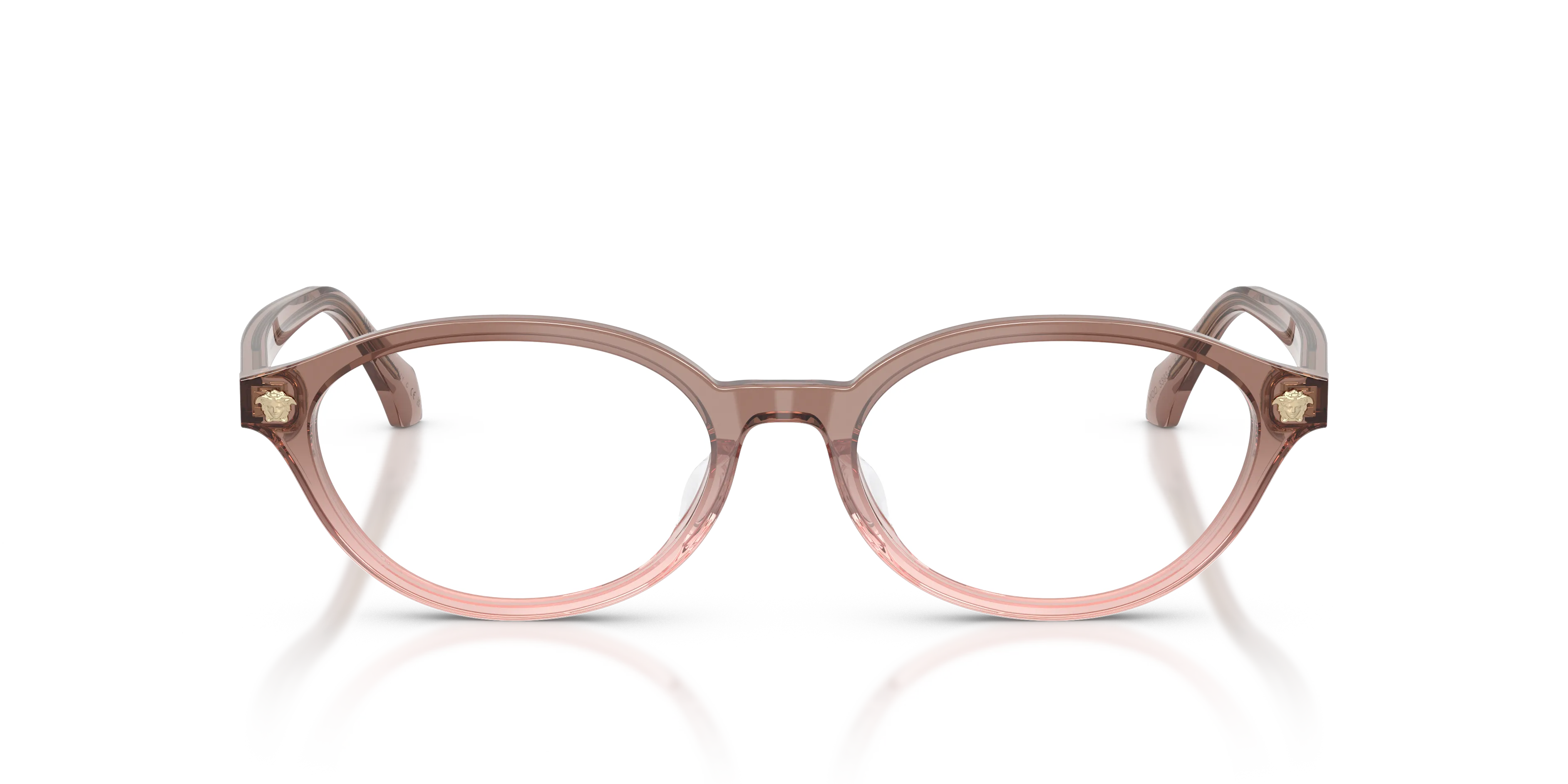 Versace VE3393D 5435 Montature da vista Acetato Marrone Trasparente Rotonda Normale - immagine 3