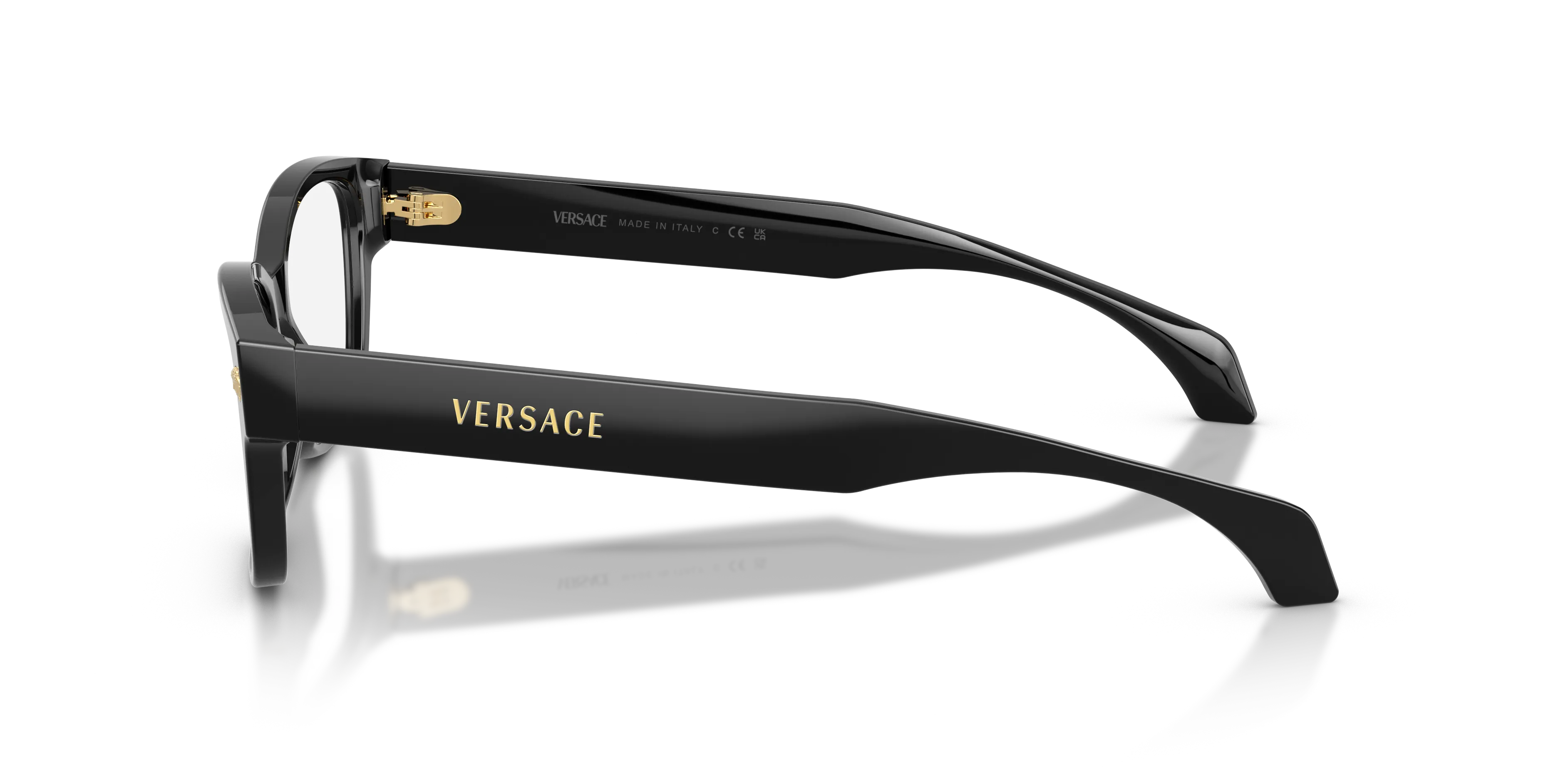Versace VE3392 GB1 Montature da vista Acetato Nero Trasparente Cat Eye Normale - immagine 4
