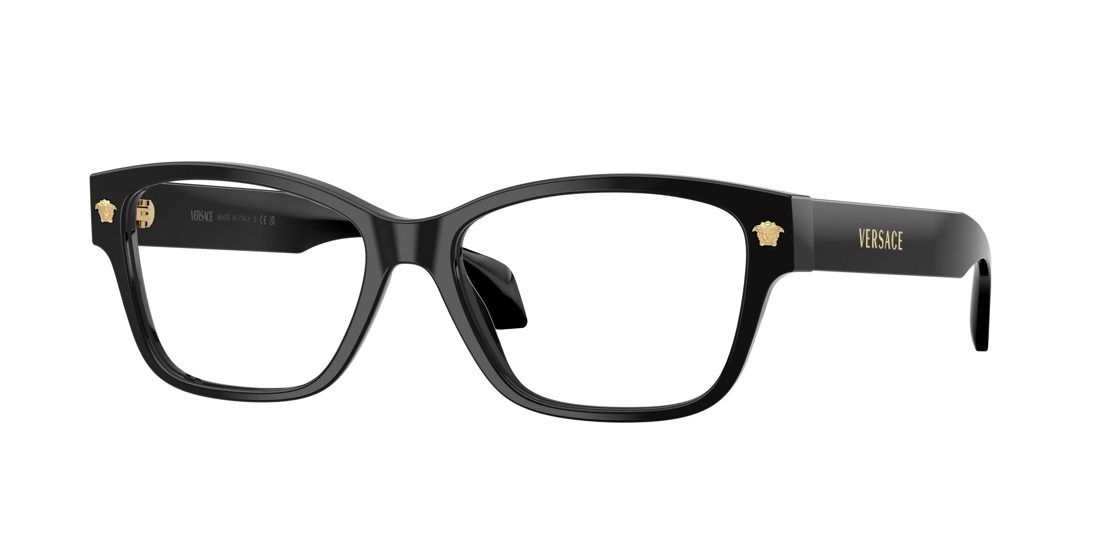 Versace VE3392 GB1 Montature da vista Acetato Nero Trasparente Cat Eye Normale - immagine 1