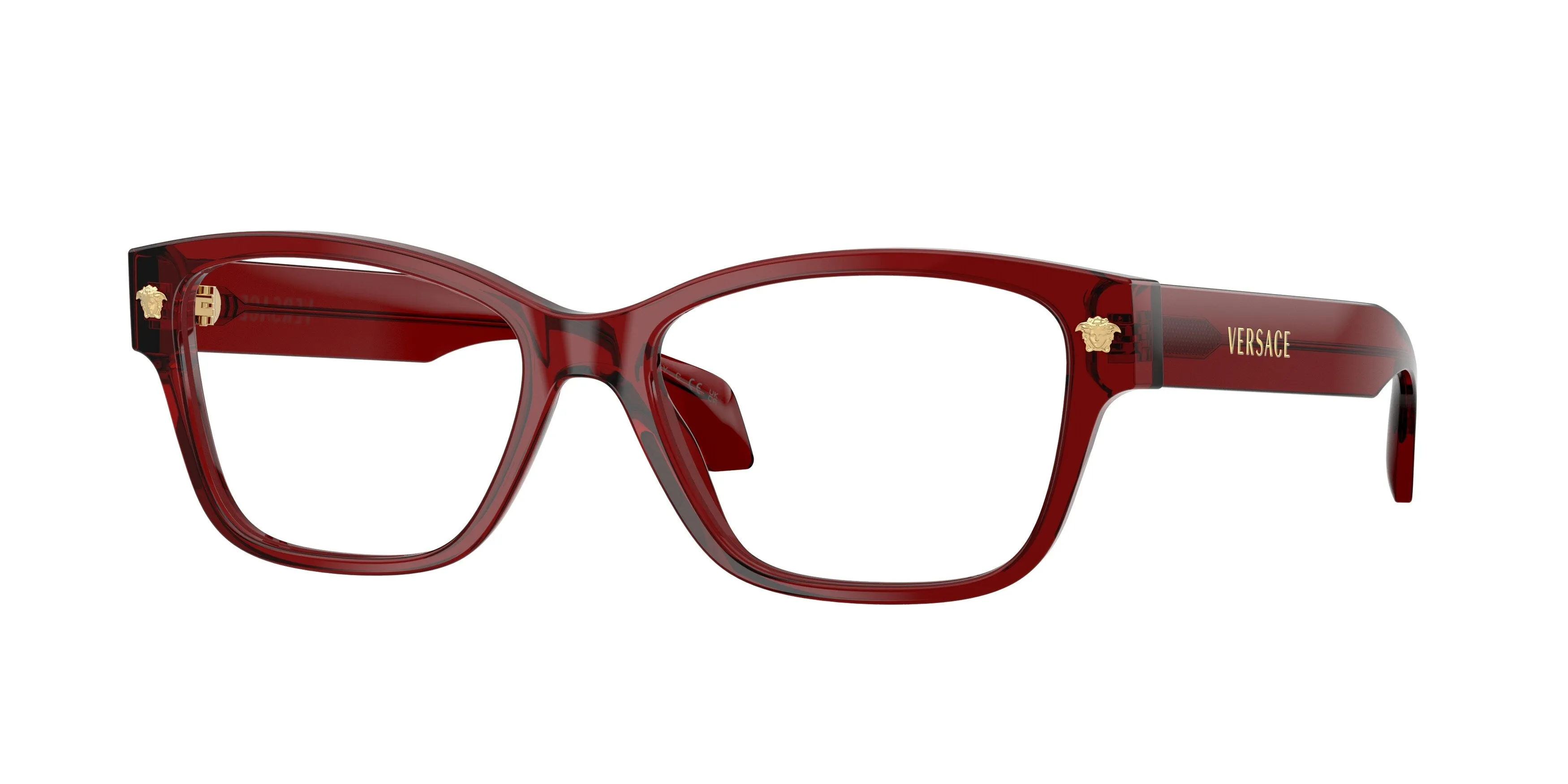 Versace VE3392 5540 Montature da vista Acetato Rosso Trasparente Cat Eye Normale - immagine 1