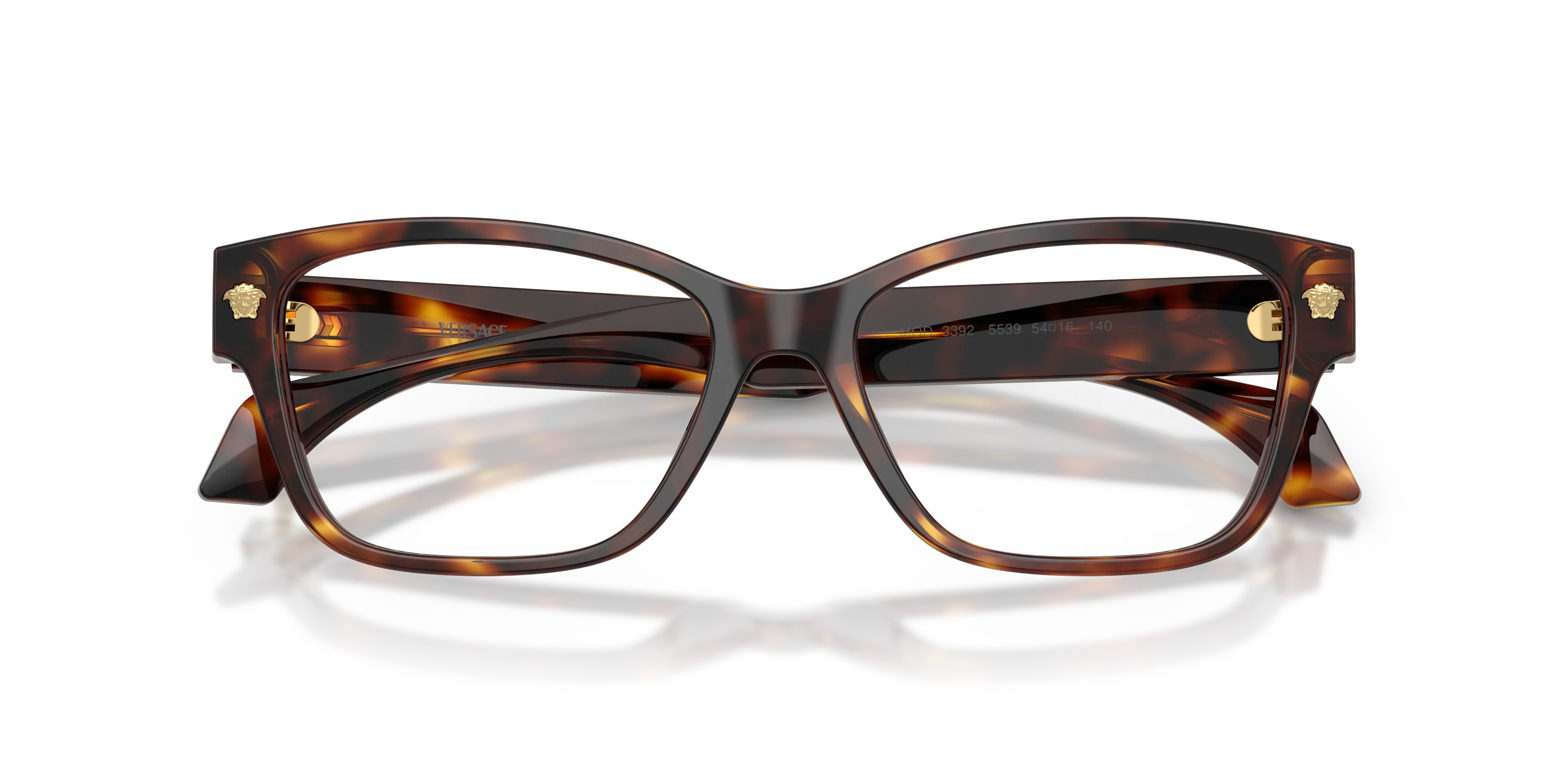 Versace VE3392 5539 Montature da vista Acetato Tartaruga Trasparente Cat Eye Normale - immagine 2