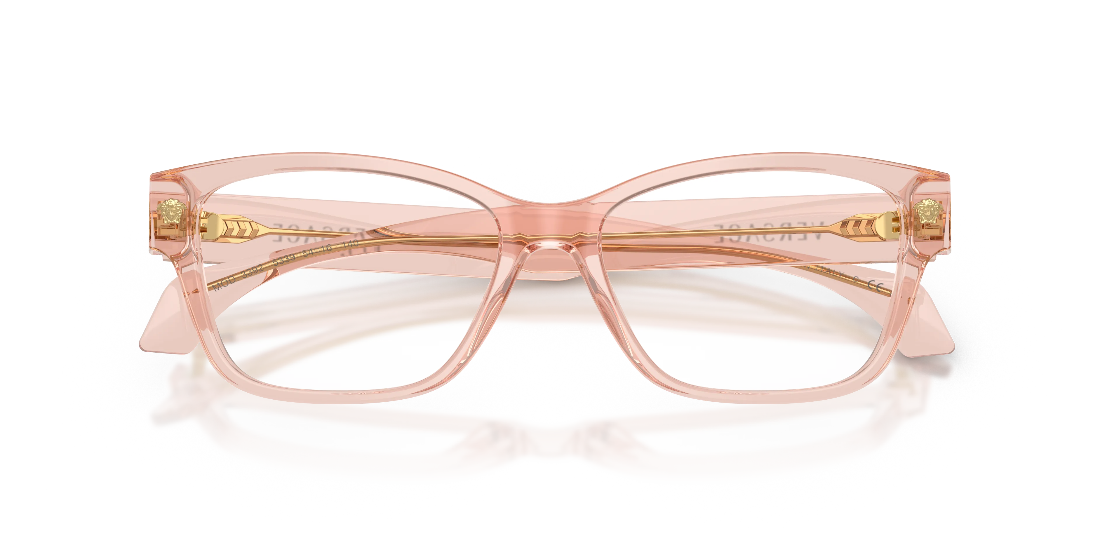 Versace VE3392 5339 Montature da vista Acetato Rosa Trasparente Cat Eye Normale - immagine 2