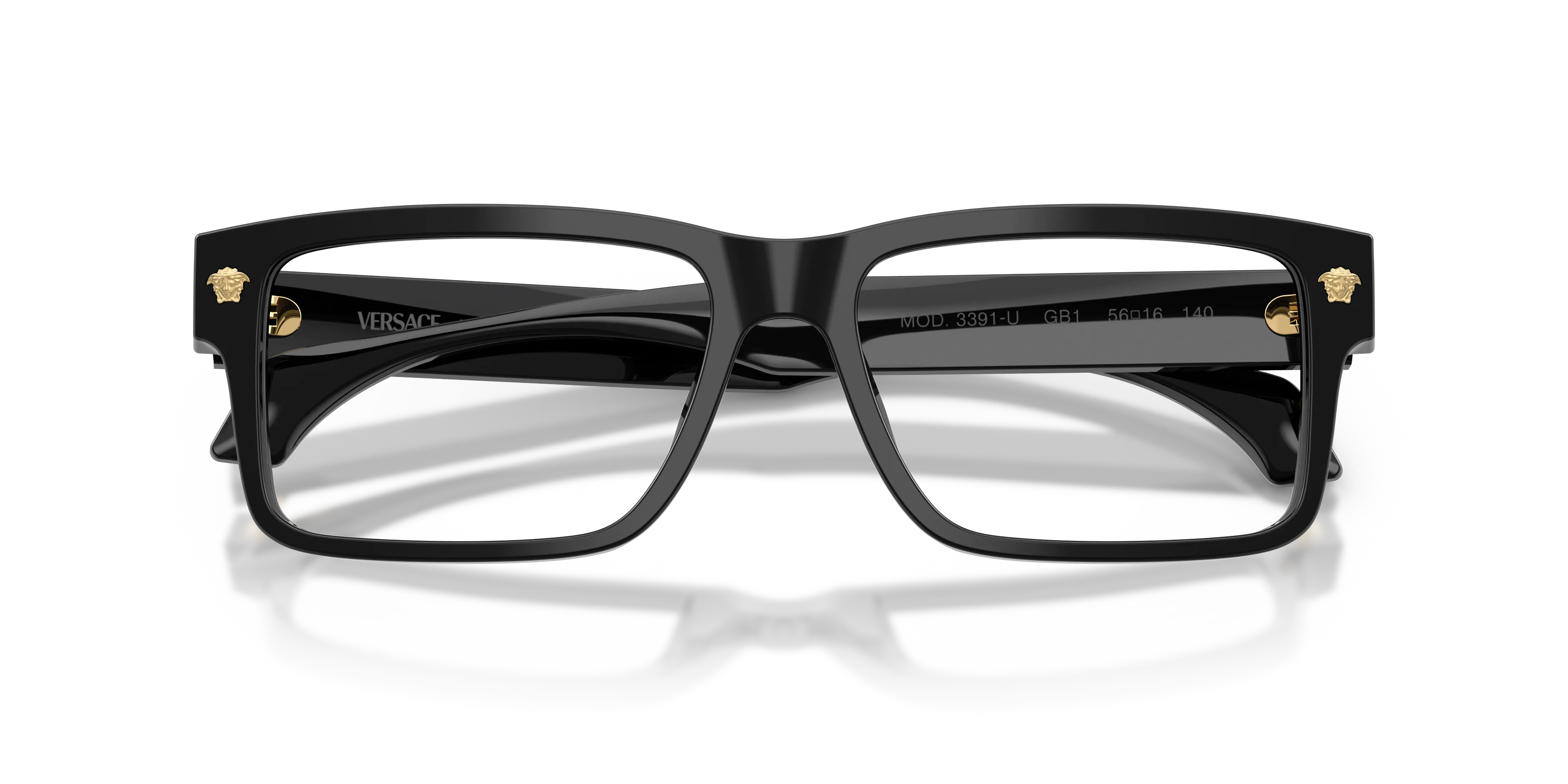Versace VE3391U GB1 Montature da vista Acetato Nero Trasparente Squadrata Normale - immagine 2