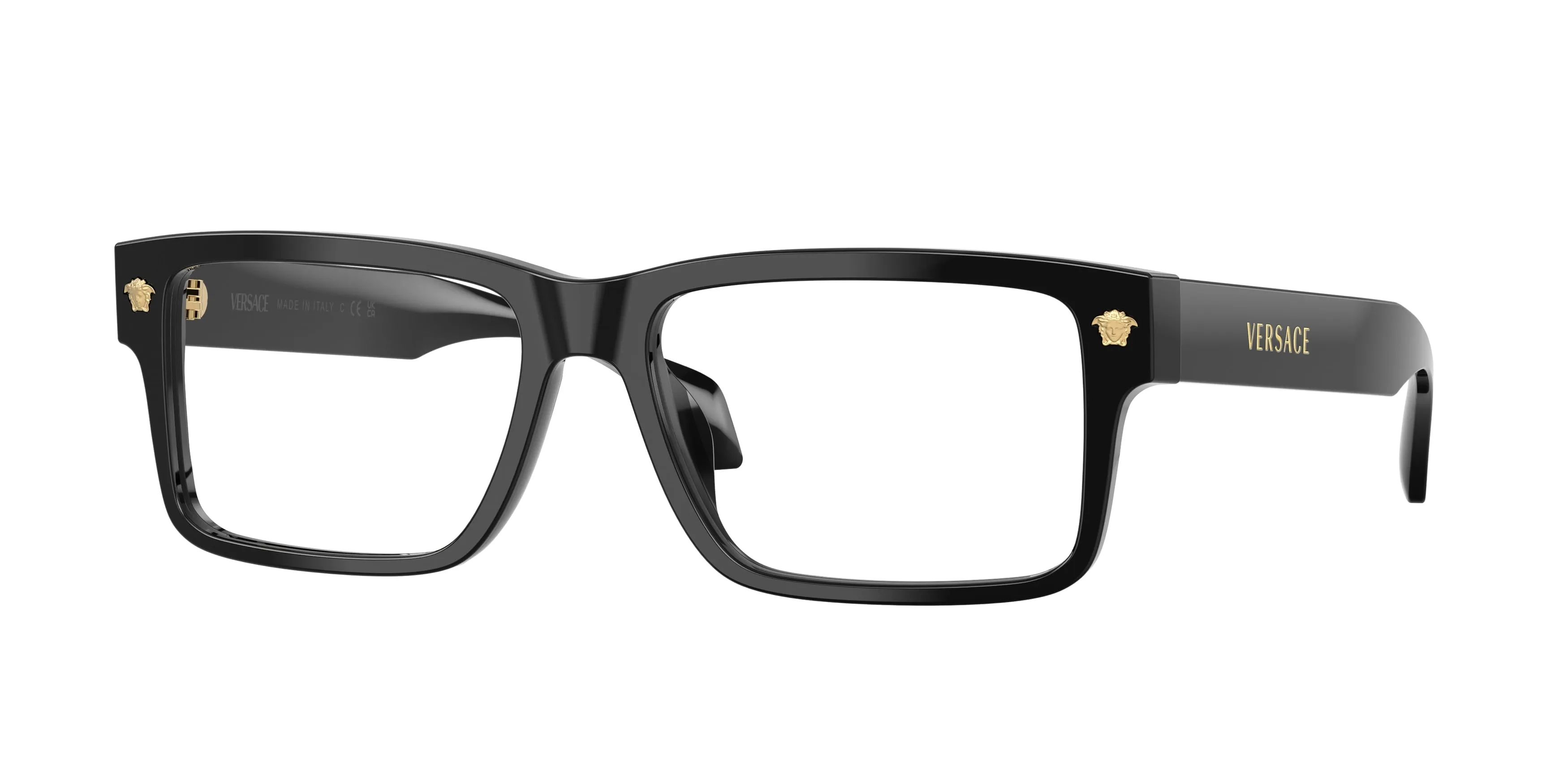 Versace VE3391U GB1 Montature da vista Acetato Nero Trasparente Squadrata Normale - immagine 1