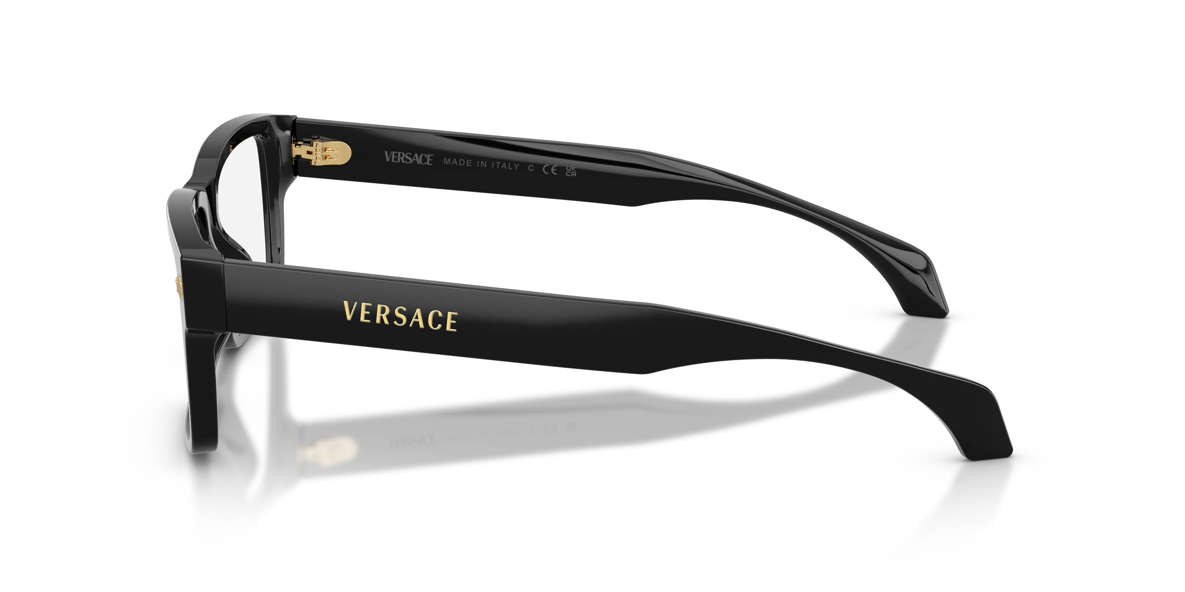 Versace VE3391U GB1 Montature da vista Acetato Nero Trasparente Squadrata Normale - immagine 4