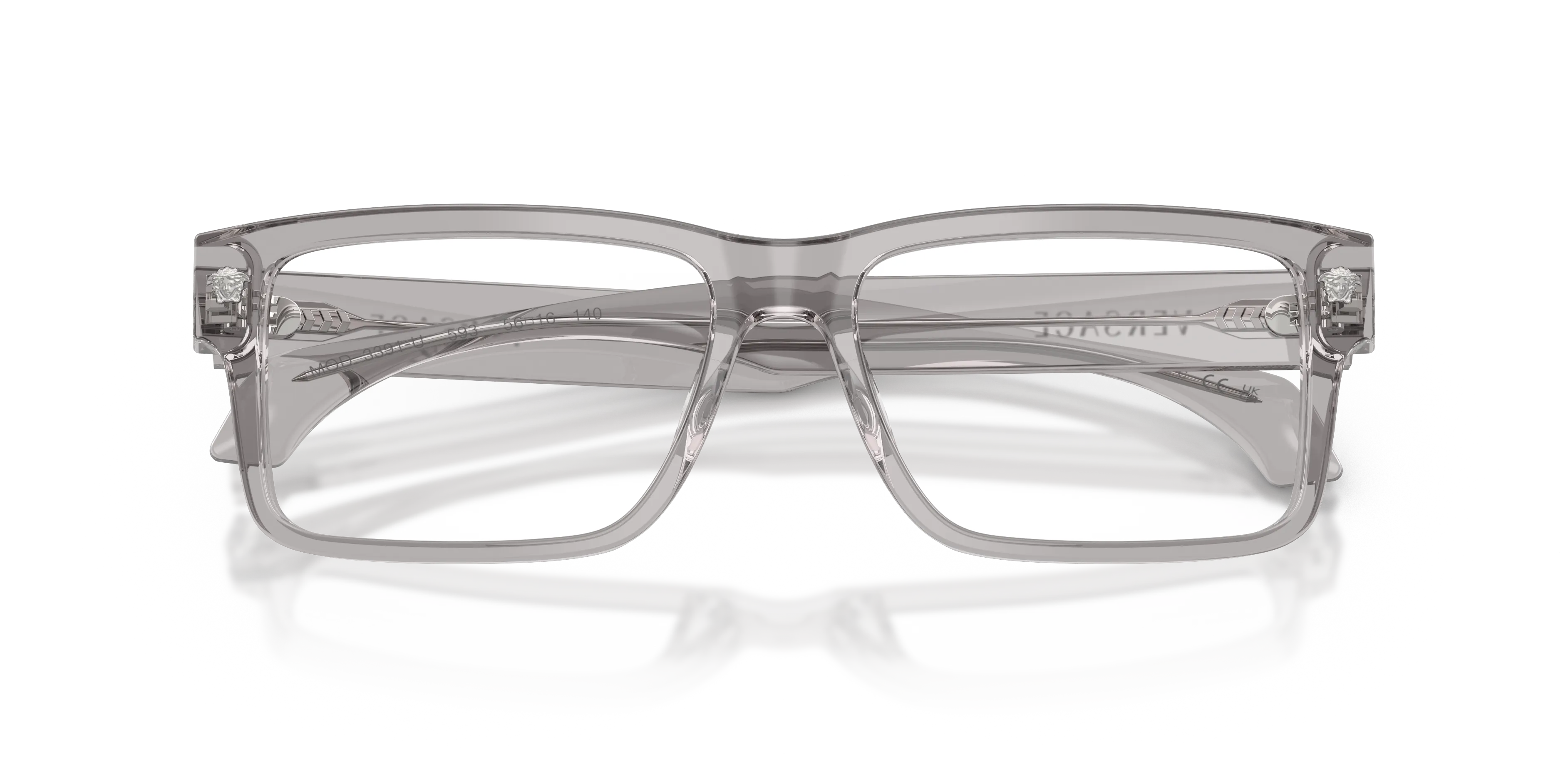 Versace VE3391U 593 Montature da vista Acetato Grigio Trasparente Squadrata Normale - immagine 2