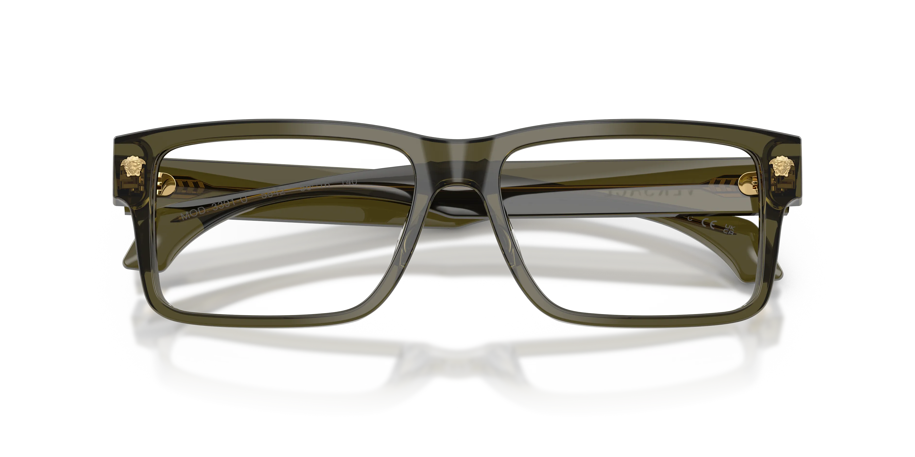 Versace VE3391U 5542 Montature da vista Acetato Verde Trasparente Squadrata Normale - immagine 2