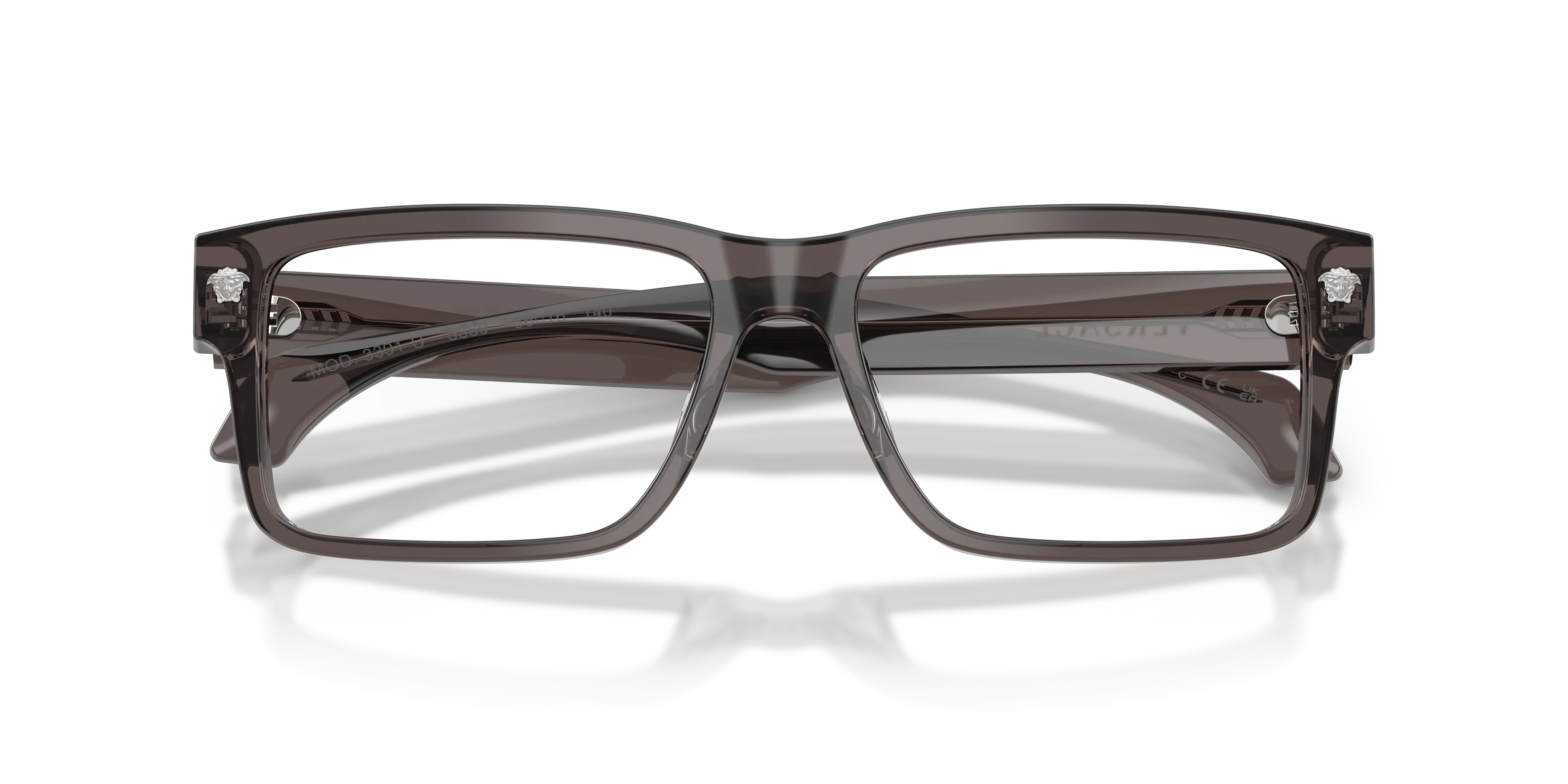 Versace VE3391U 5389 Montature da vista Acetato Grigio Trasparente Squadrata Normale - immagine 2
