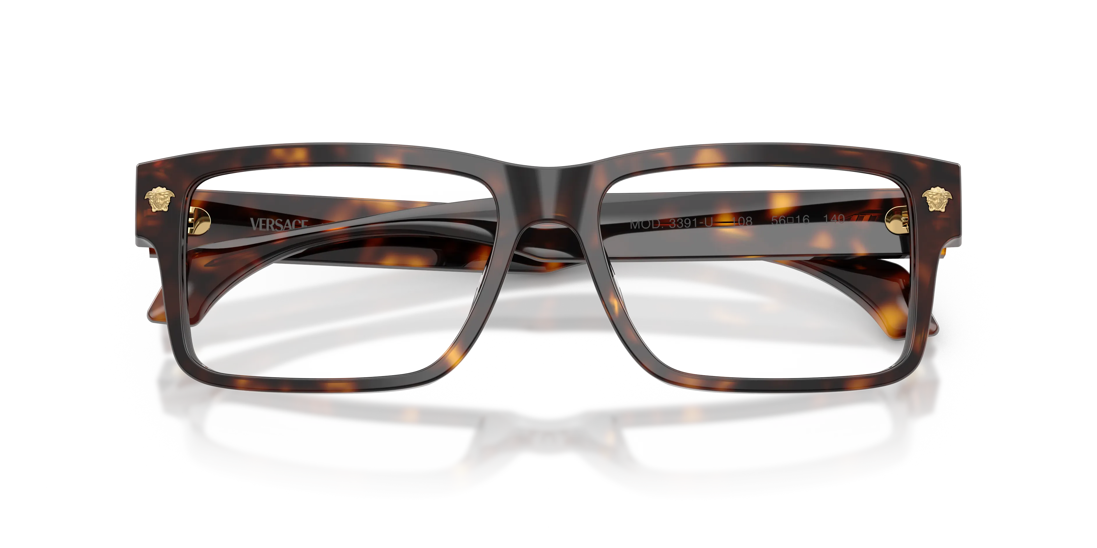 Versace VE3391U 108 Montature da vista Acetato Tartaruga Trasparente Squadrata Normale - immagine 2
