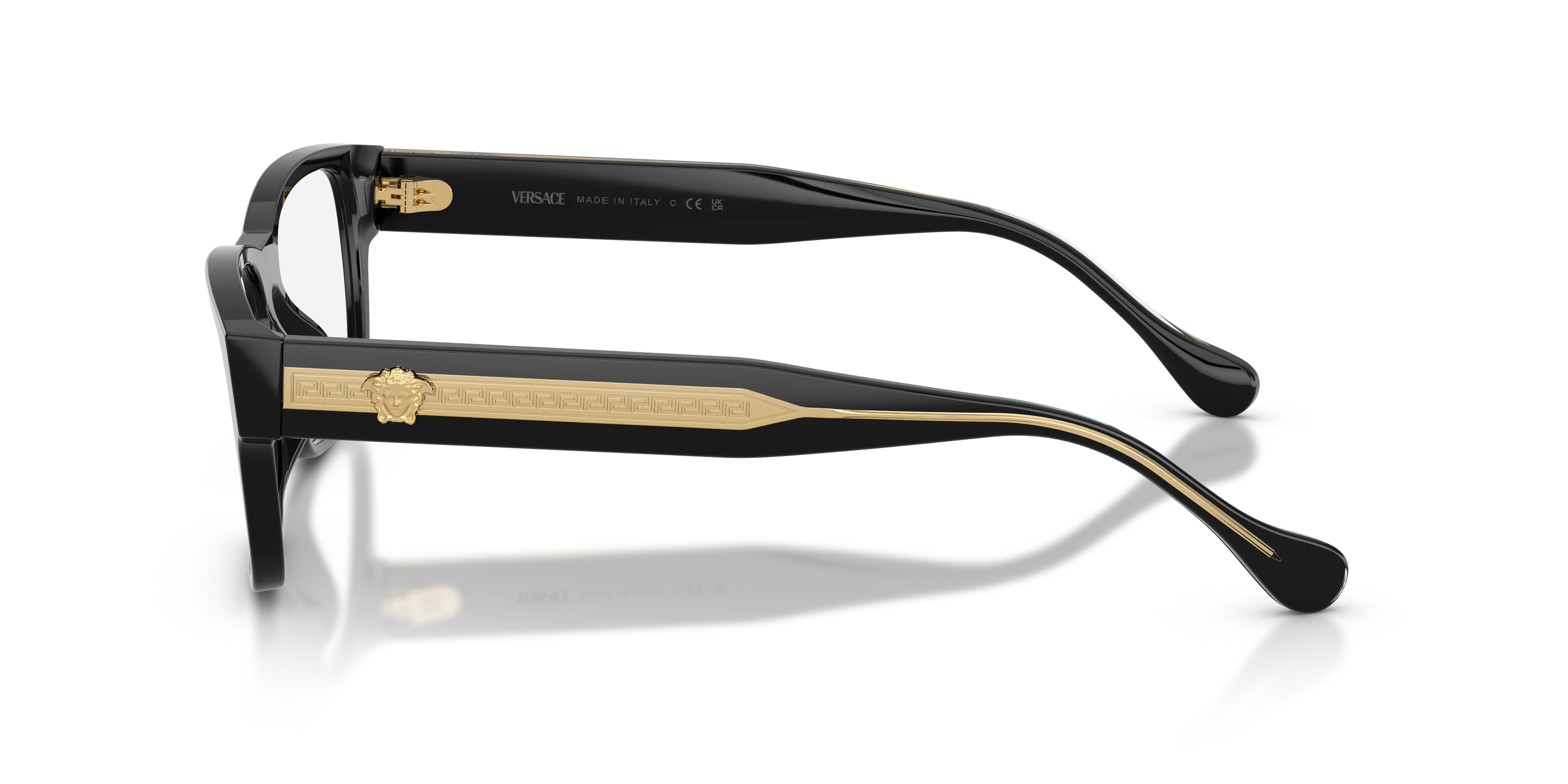 Versace VE3390U GB1 Montature da vista Acetato Nero Trasparente Squadrata Normale - immagine 4