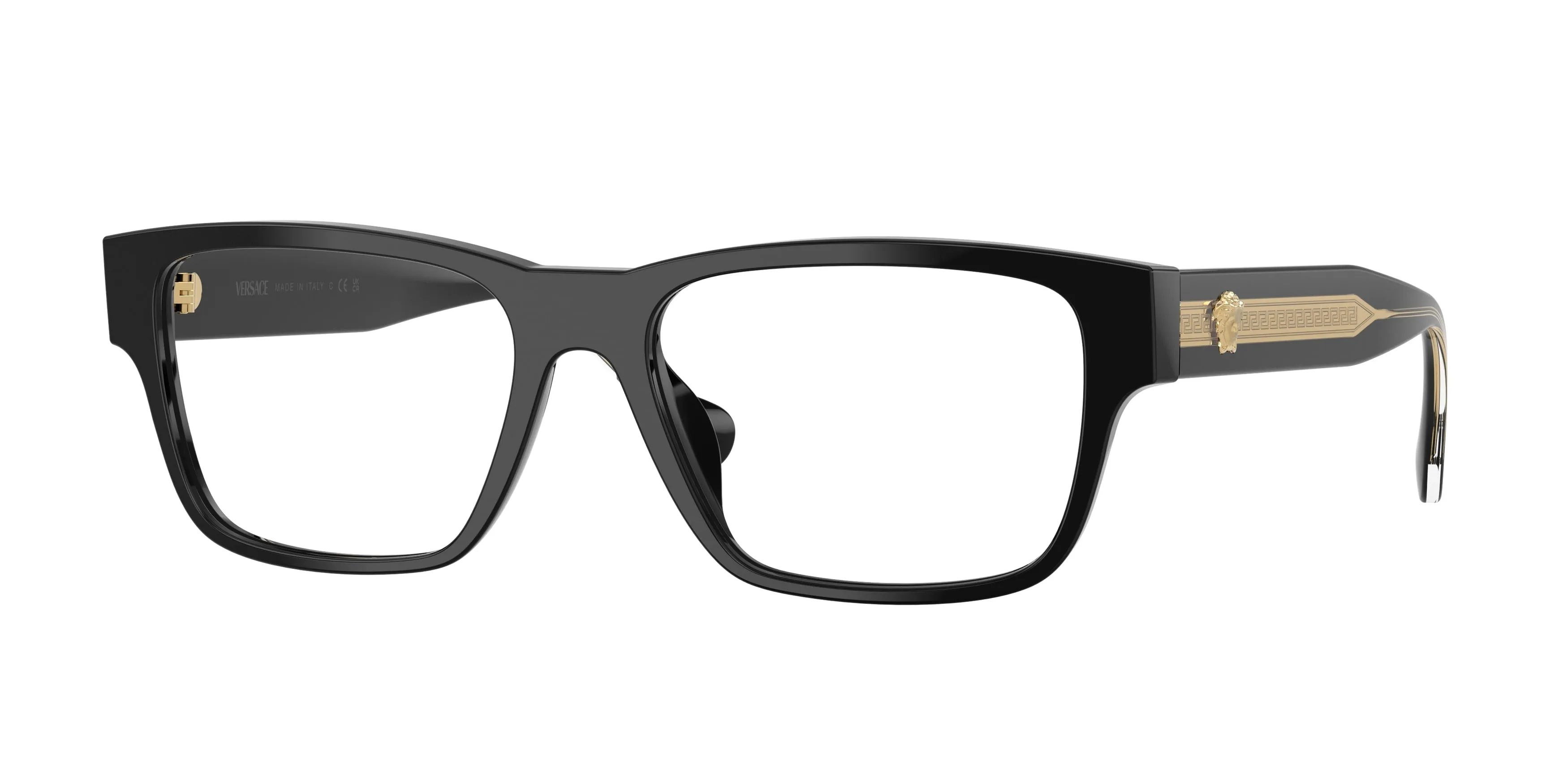 Versace VE3390U GB1 Montature da vista Acetato Nero Trasparente Squadrata Normale - immagine 1