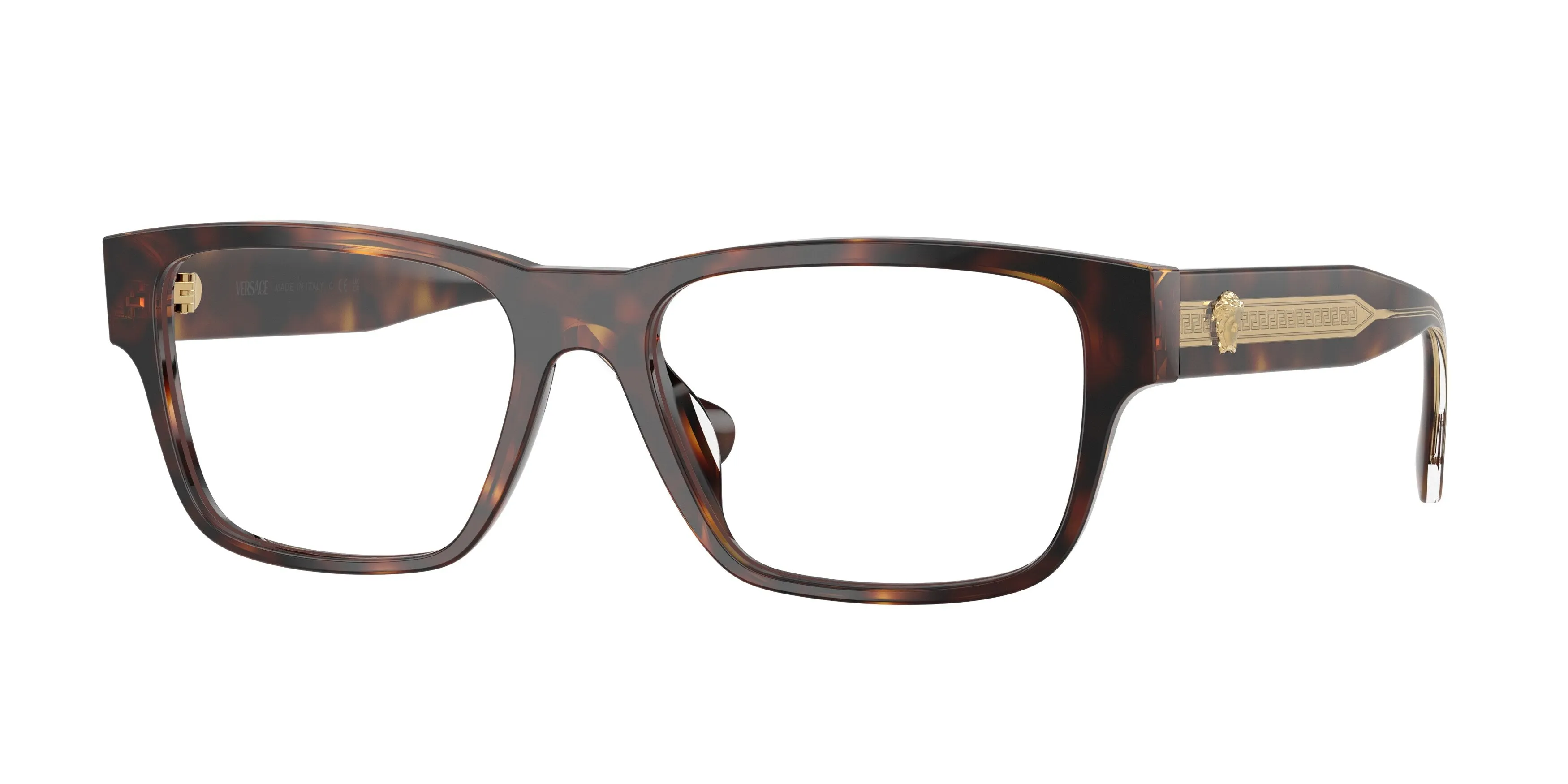 Versace VE3390U 5537 Montature da vista Acetato Tartaruga Trasparente Squadrata Normale - immagine 1