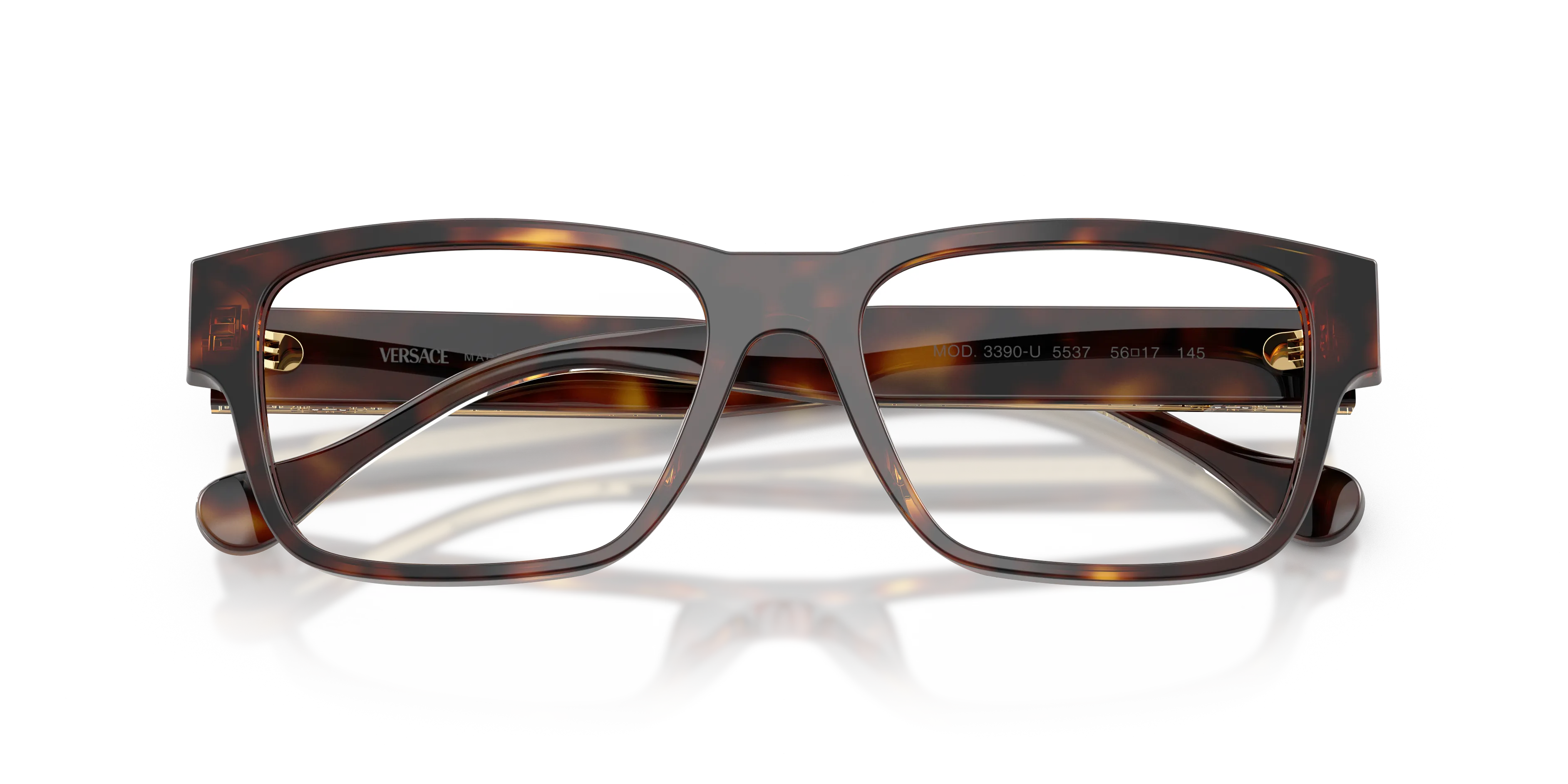 Versace VE3390U 5537 Montature da vista Acetato Tartaruga Trasparente Squadrata Normale - immagine 2