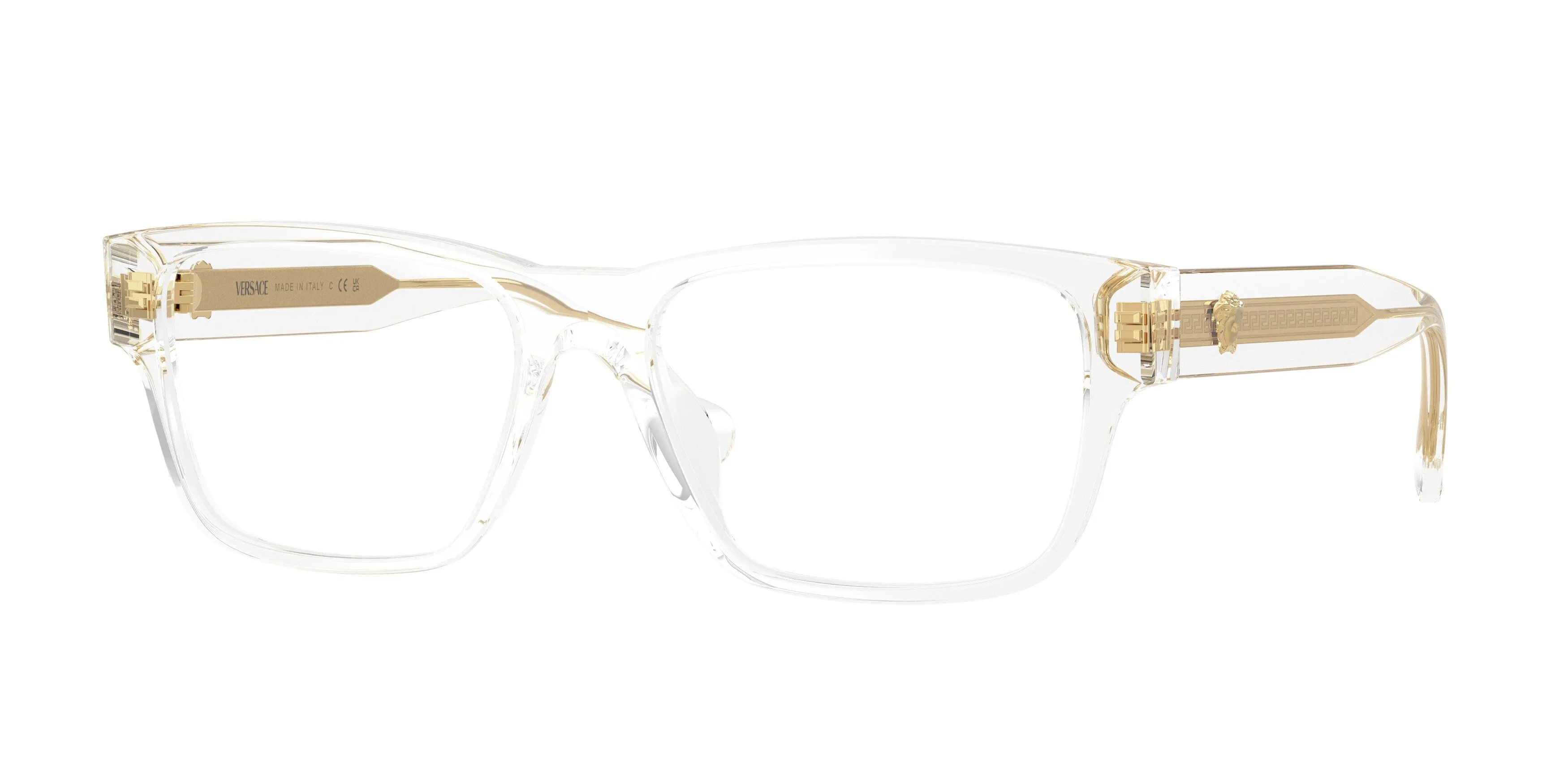 Versace VE3390U 148 Montature da vista Acetato Trasparente Trasparente Squadrata Normale - immagine 1