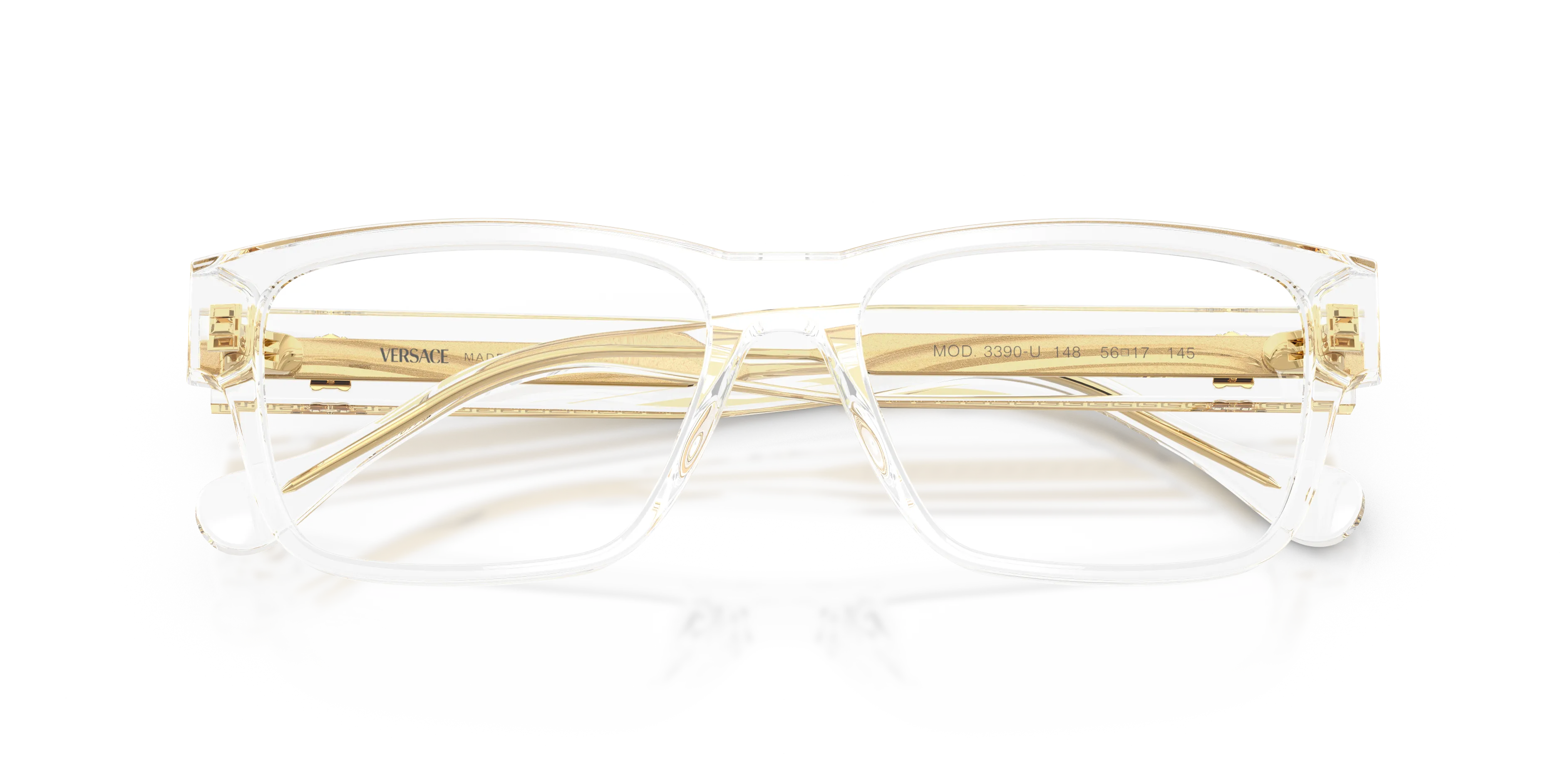 Versace VE3390U 148 Montature da vista Acetato Trasparente Trasparente Squadrata Normale - immagine 2