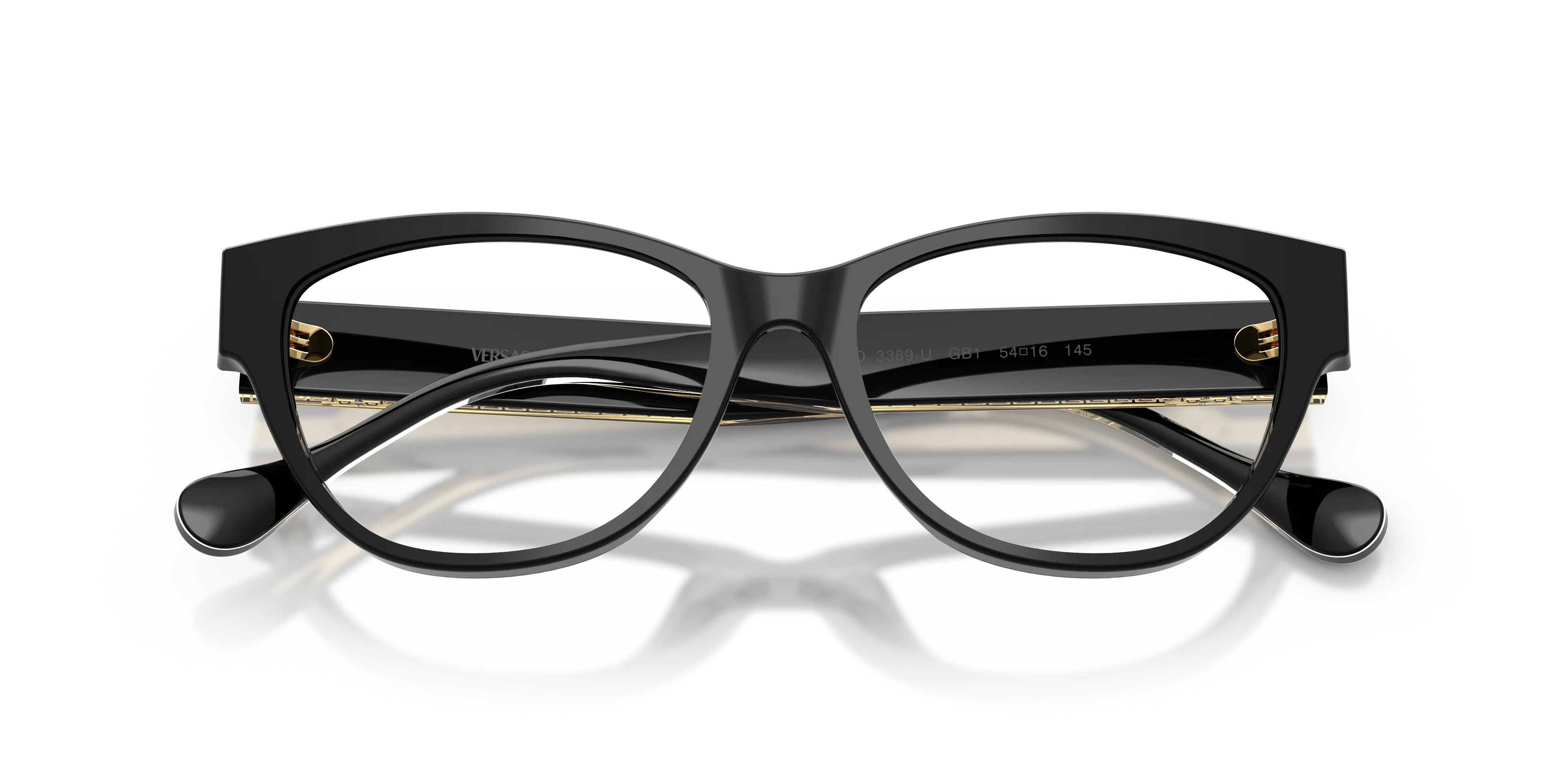 Versace VE3389U GB1 Montature da vista Acetato Nero Trasparente Cat Eye Normale - immagine 2