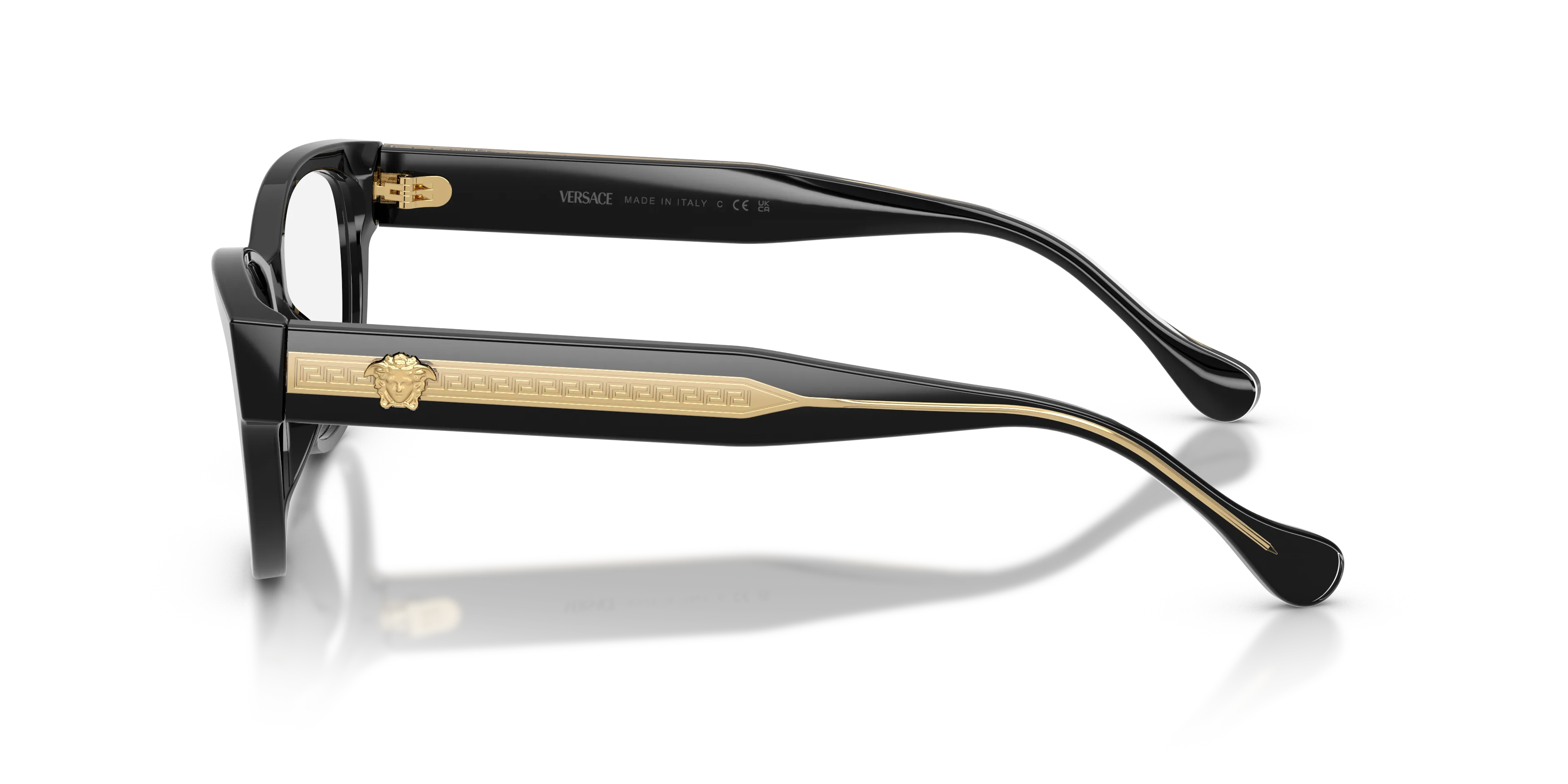 Versace VE3389U GB1 Montature da vista Acetato Nero Trasparente Cat Eye Normale - immagine 4