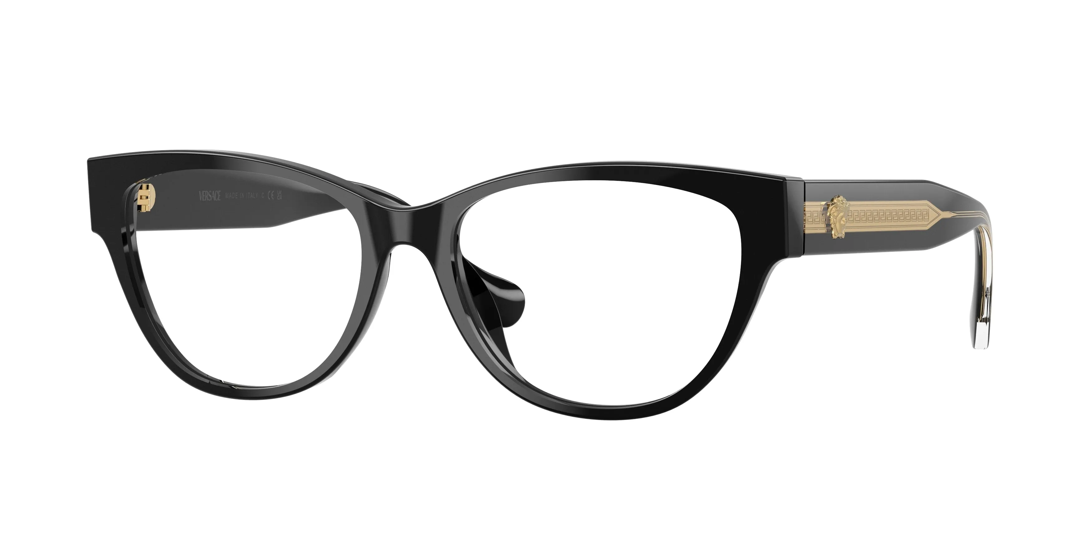 Versace VE3389U GB1 Montature da vista Acetato Nero Trasparente Cat Eye Normale - immagine 1