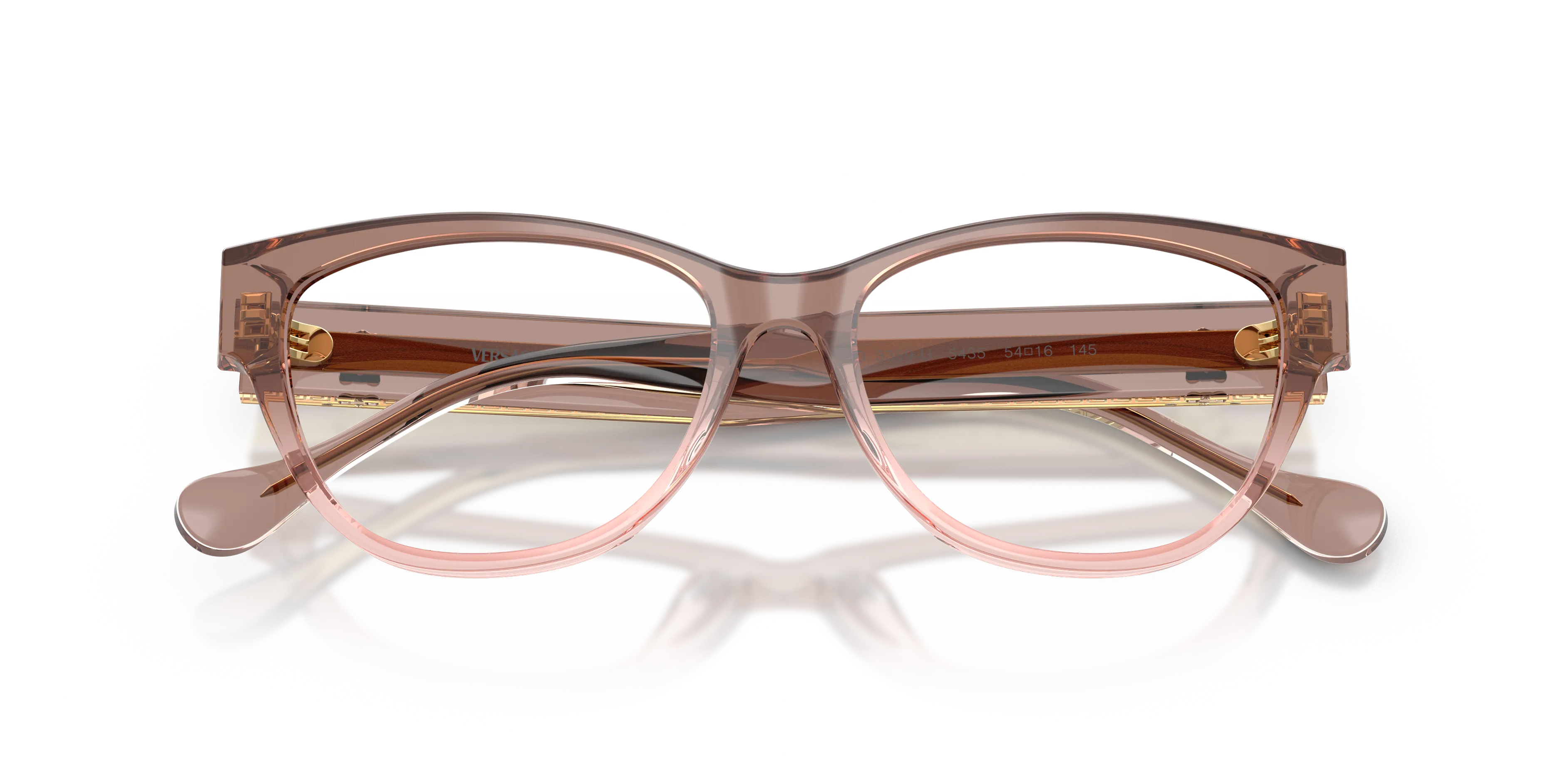 Versace VE3389U 5435 Montature da vista Acetato Tartaruga Trasparente Cat Eye Normale - immagine 2