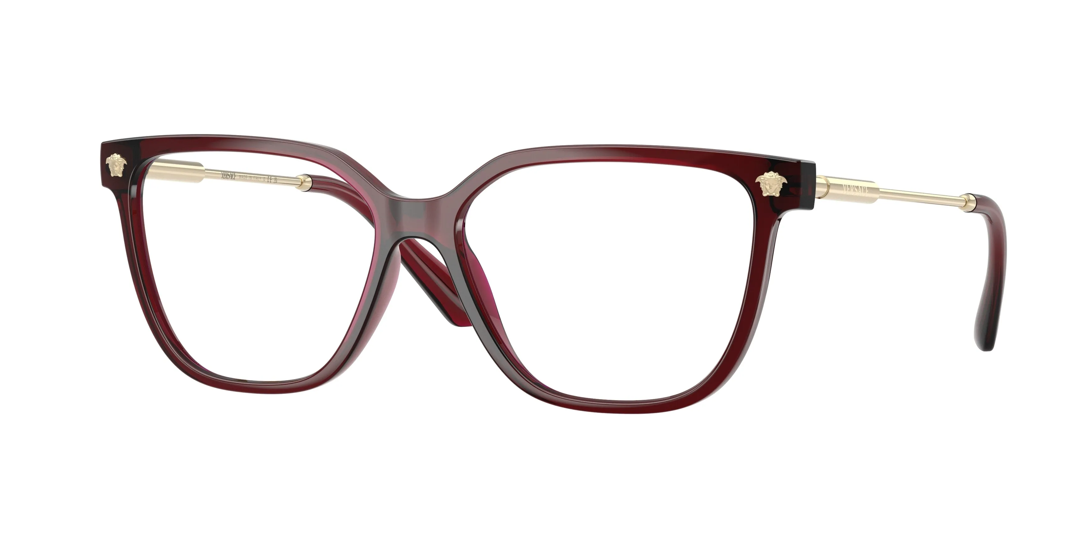 Versace VE3388U 5538 Montature da vista Iniettato Rosso Trasparente Squadrata Normale - immagine 1