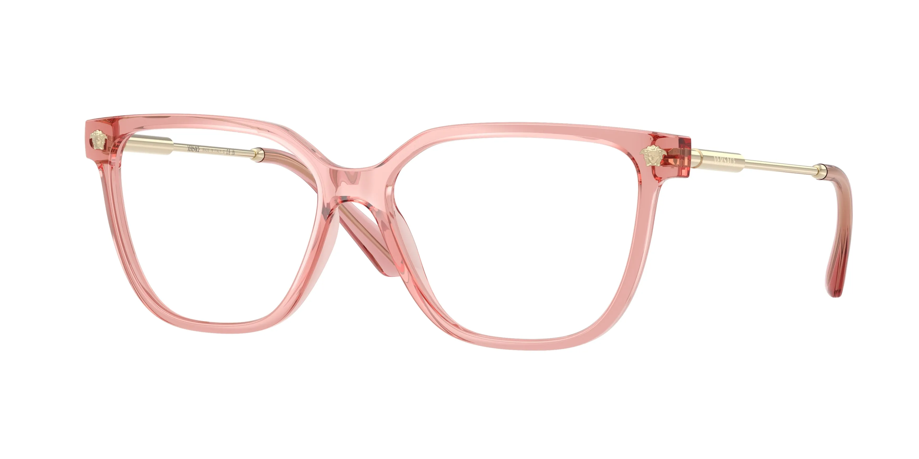 Versace VE3388U 5322 Montature da vista Iniettato Rosa Trasparente Squadrata Normale - immagine 1
