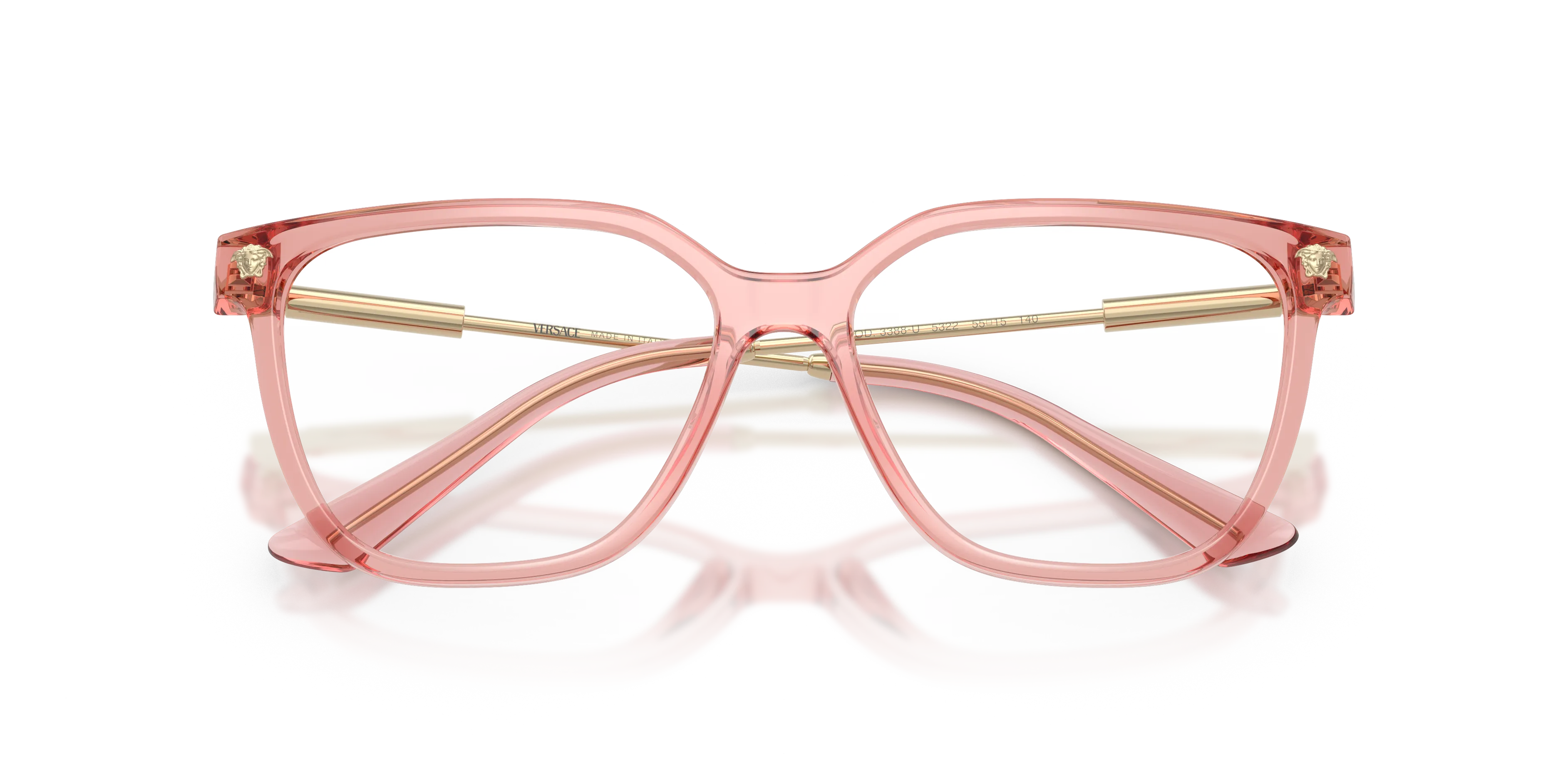 Versace VE3388U 5322 Montature da vista Iniettato Rosa Trasparente Squadrata Normale - immagine 2
