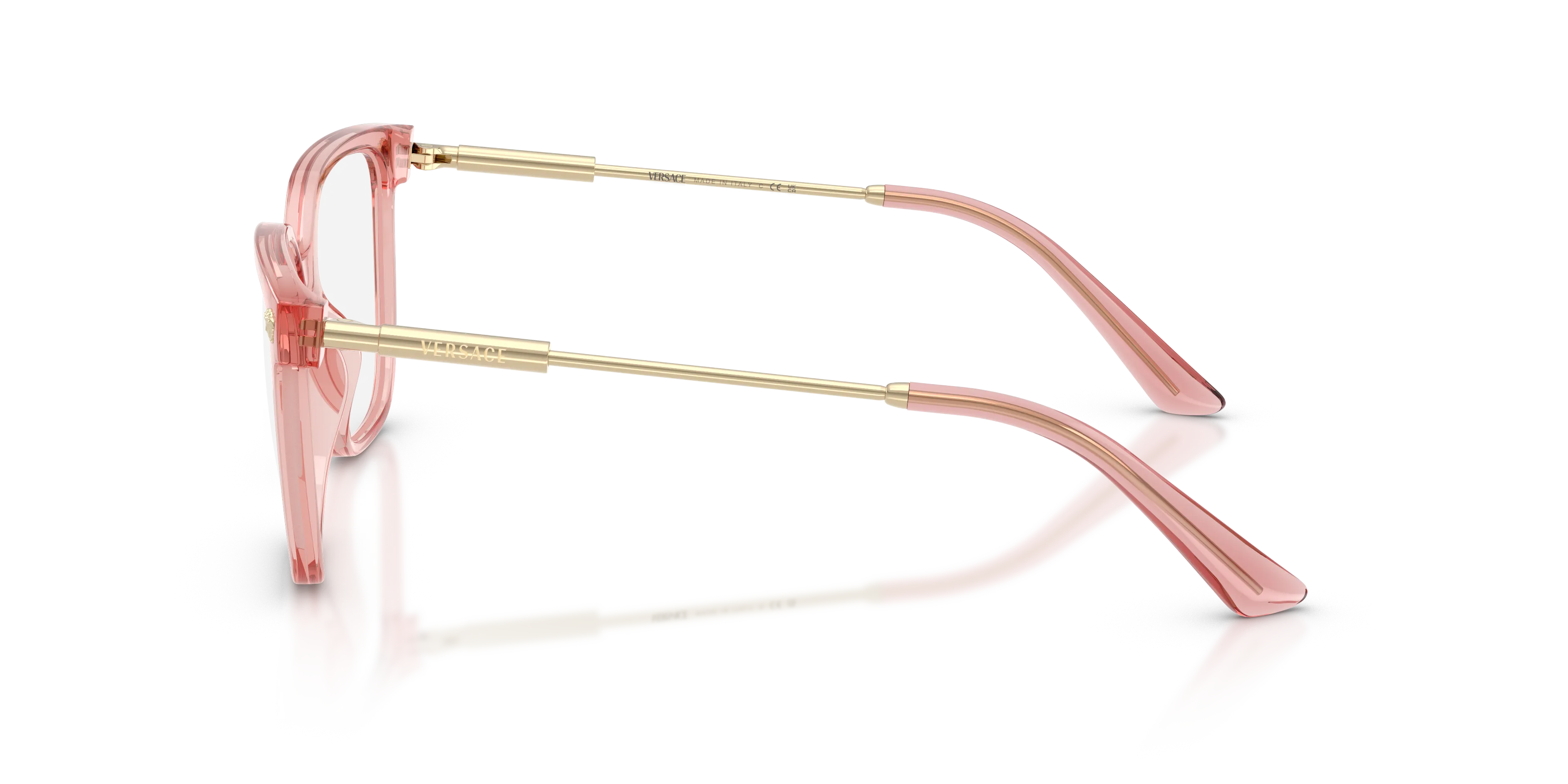 Versace VE3388U 5322 Montature da vista Iniettato Rosa Trasparente Squadrata Normale - immagine 4