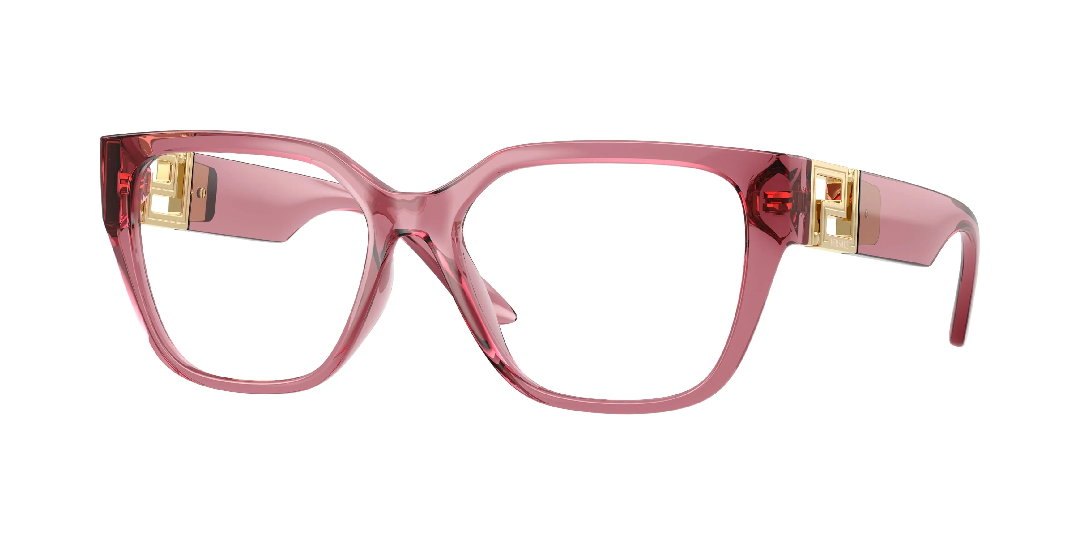 Versace VE3387U 5234 Montature da vista Iniettato Rosa Trasparente Squadrata Normale - immagine 1