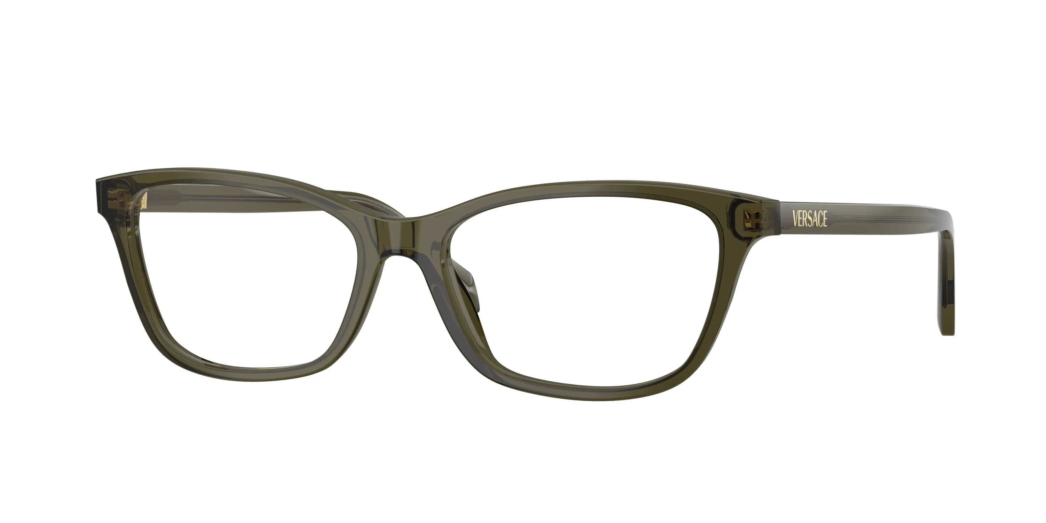 Versace VE3375 5542 Montature da vista Acetato Verde Trasparente Cat Eye Normale - immagine 1