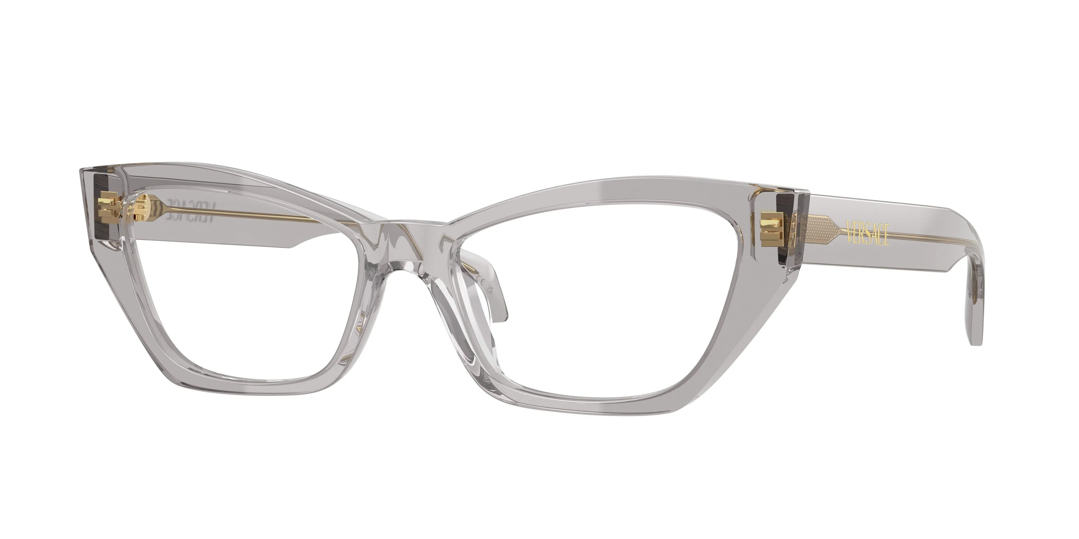 Versace VE3373U 593 Montature da vista Acetato Grigio Trasparente Cat Eye Normale - immagine 1