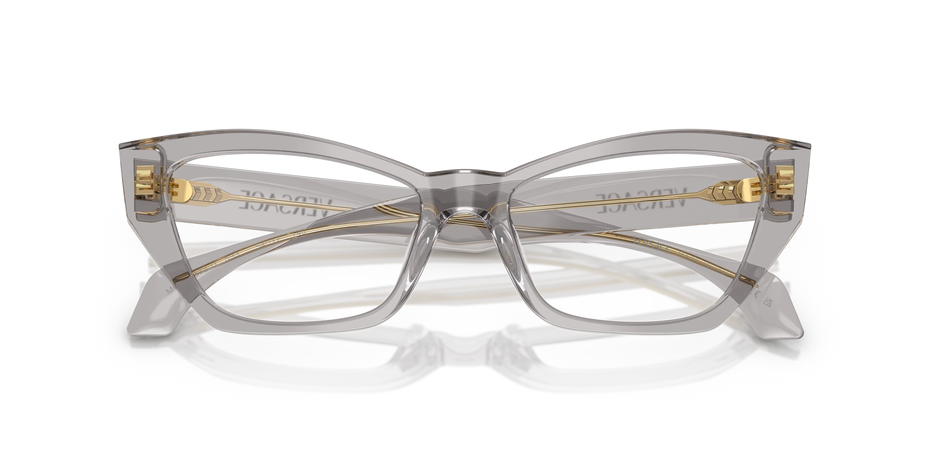 Versace VE3373U 593 Montature da vista Acetato Grigio Trasparente Cat Eye Normale - immagine 2