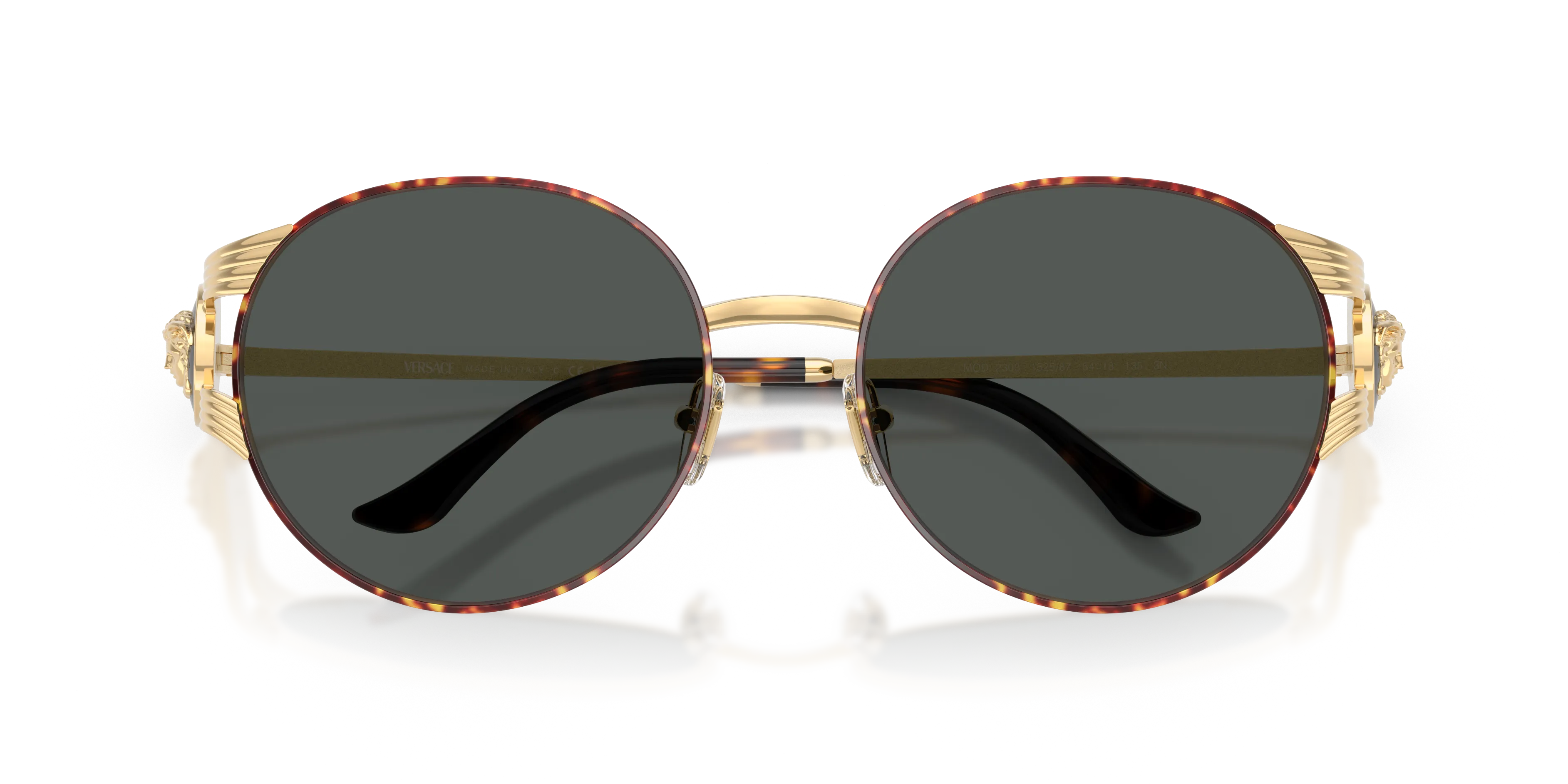 Versace VE2303 152587 Occhiali da sole Metallo Oro Grigio Rotonda Normale - immagine 2