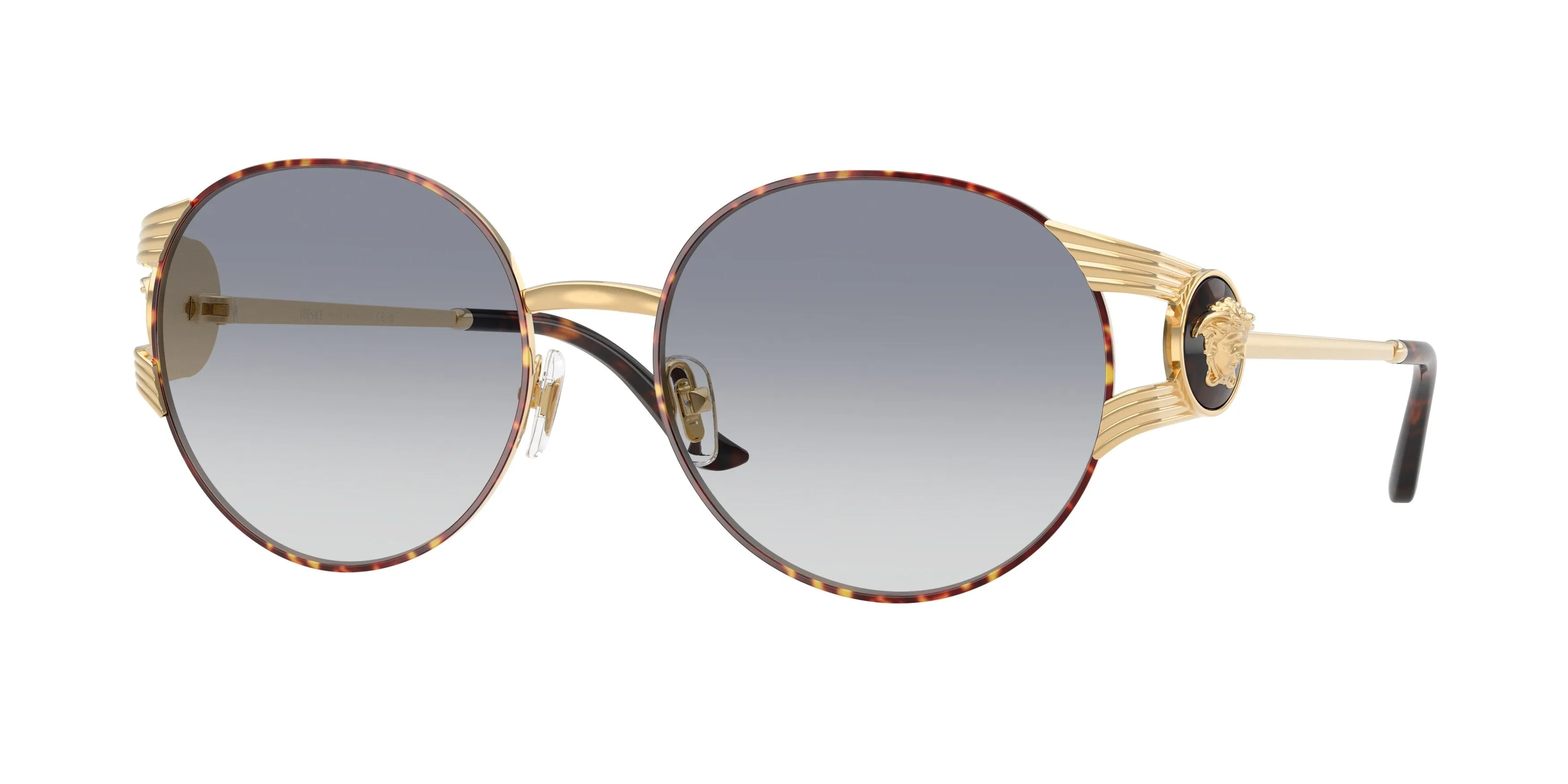 Versace VE2303 152579 Occhiali da sole Metallo Oro Blu Rotonda Normale Sfumato - immagine 1
