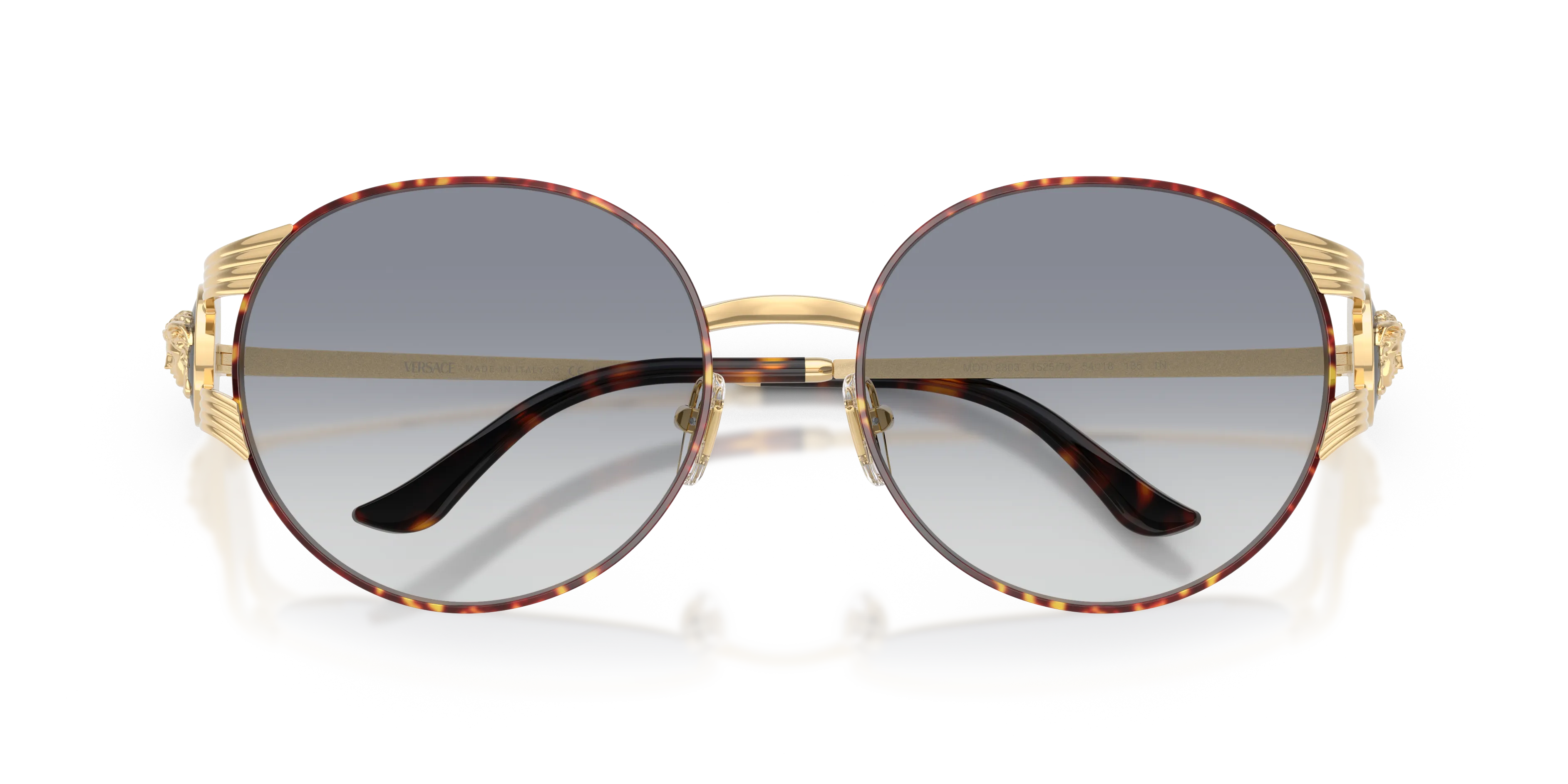 Versace VE2303 152579 Occhiali da sole Metallo Oro Blu Rotonda Normale Sfumato - immagine 2